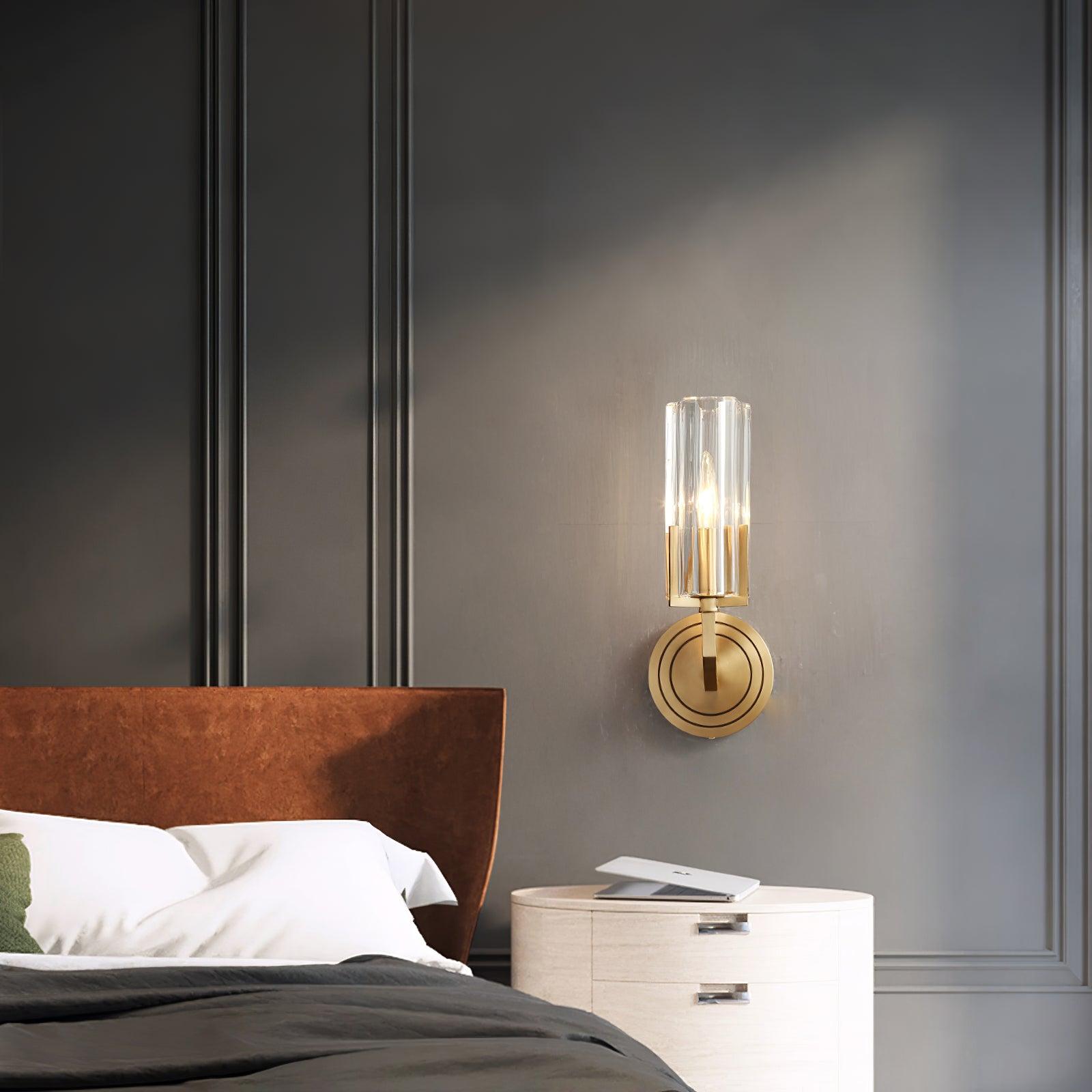 Aqua Premium Elegance Brass Glass Wall Lamp - Letslighting