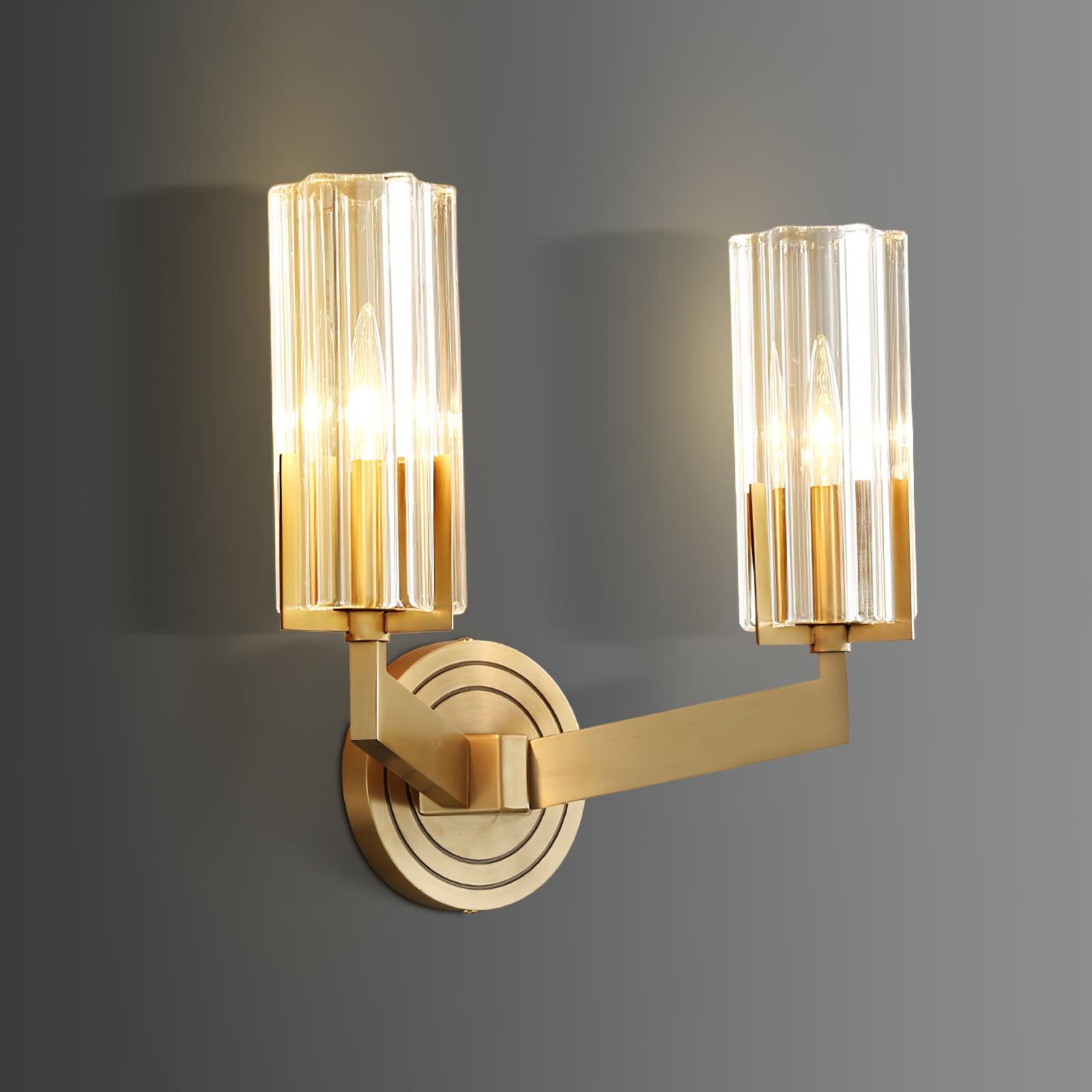 Aqua Premium Elegance Brass Glass Wall Lamp - Letslighting