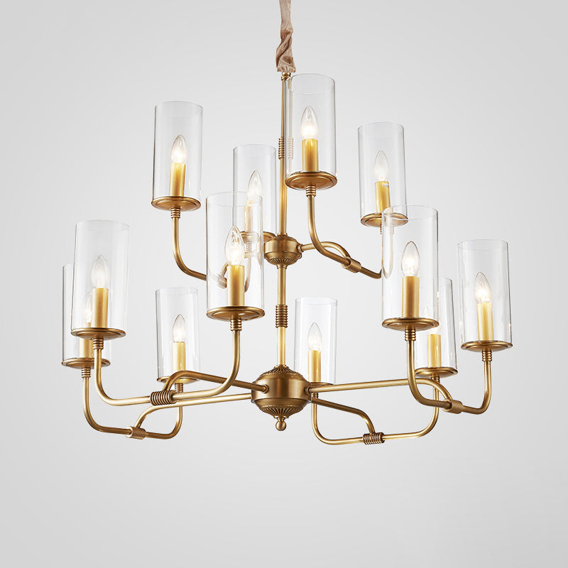 Araeos Postmodern Luxury Brass Glass Chandelier - Letslighting