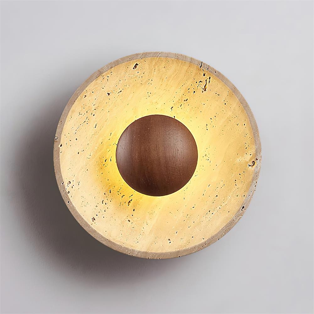 Gionne Wood & Travertine Wall Lamp - Letslighting