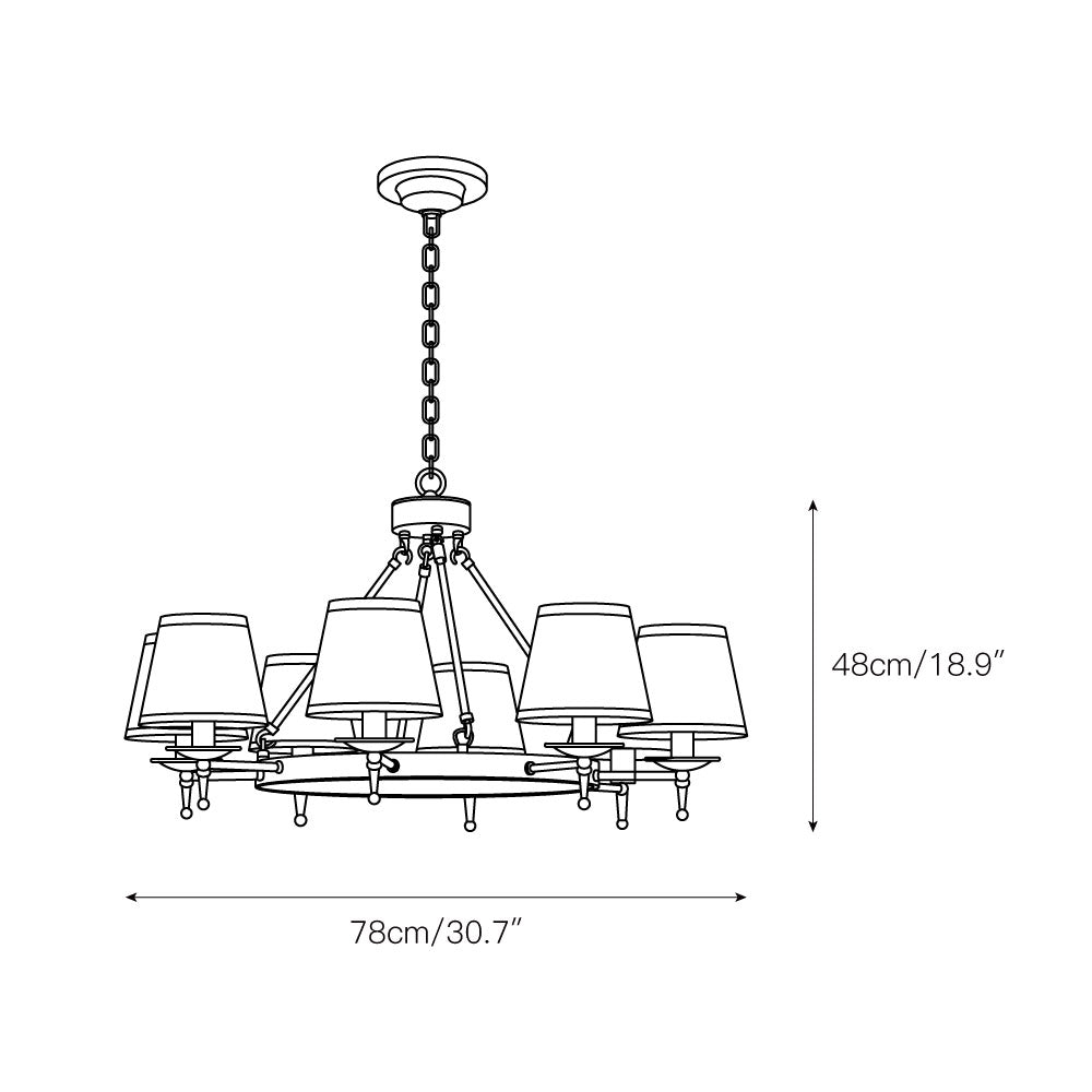 Erveliel Vintage Luxury Brass Fabric Chandelier - Letslighting