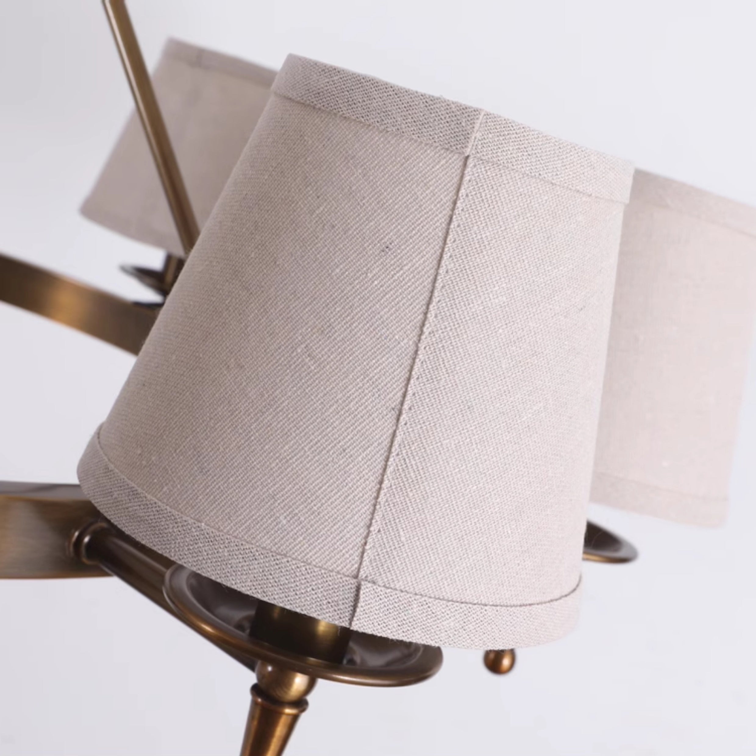 Erveliel Vintage Luxury Brass Fabric Chandelier - Letslighting