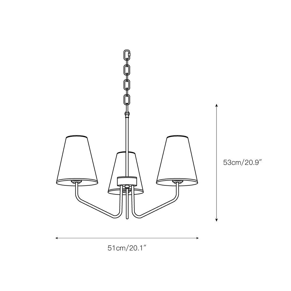 Aurdoreth Vintage Industrial Brass Fabric Chandelier - Letslighting