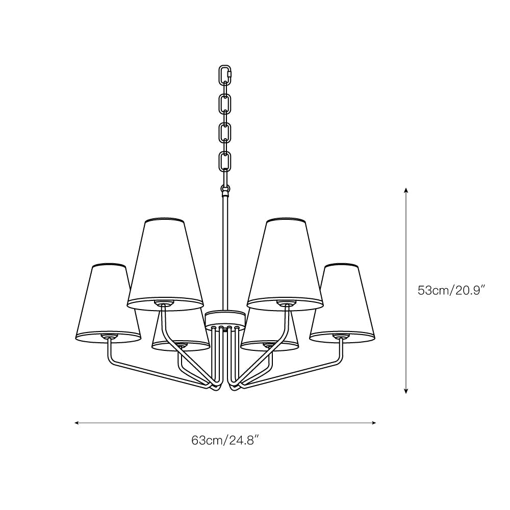 Aurdoreth Vintage Industrial Brass Fabric Chandelier - Letslighting