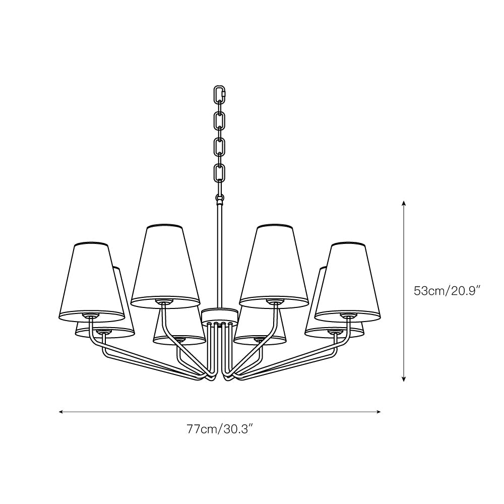 Aurdoreth Vintage Industrial Brass Fabric Chandelier - Letslighting
