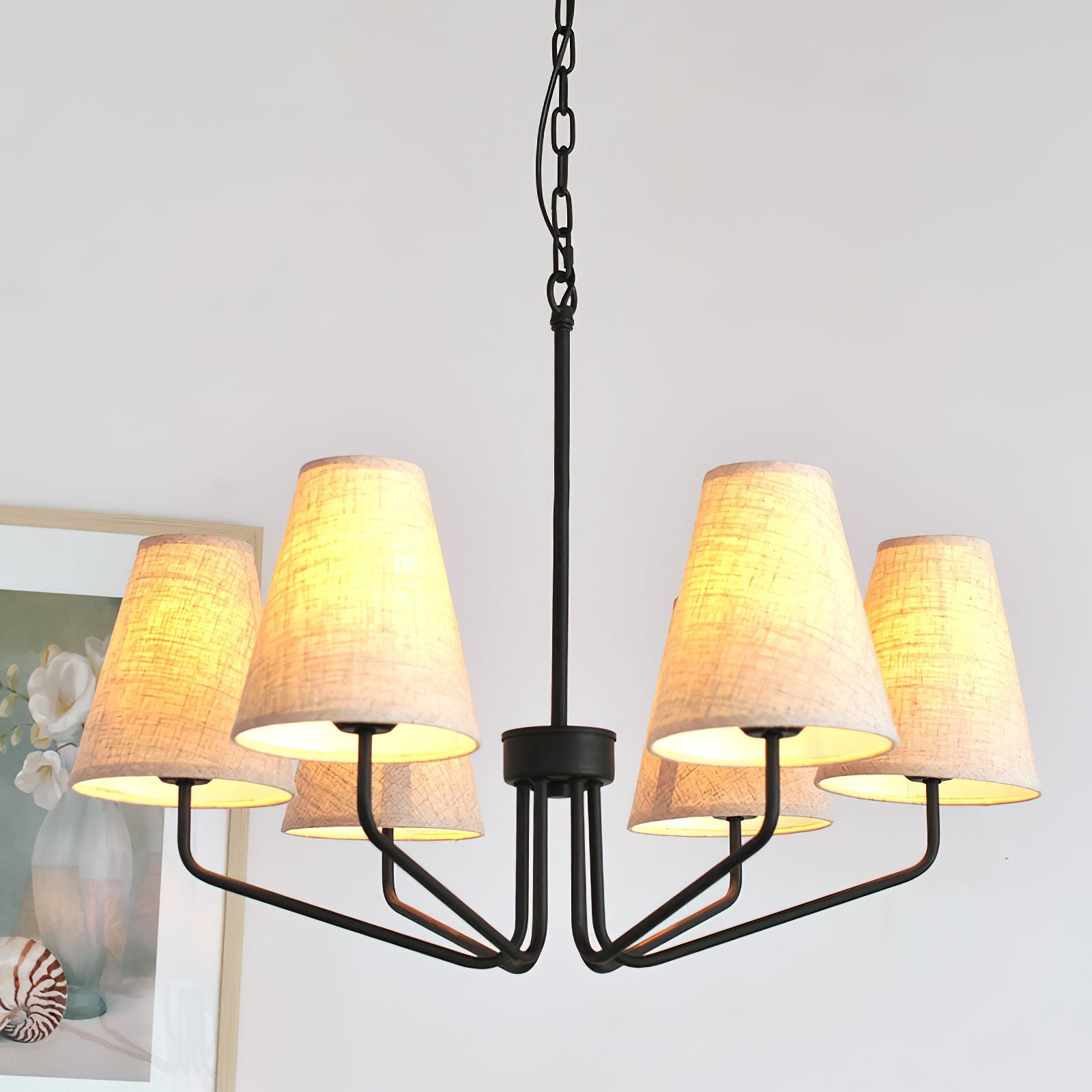 Aurdoreth Vintage Industrial Brass Fabric Chandelier - Letslighting