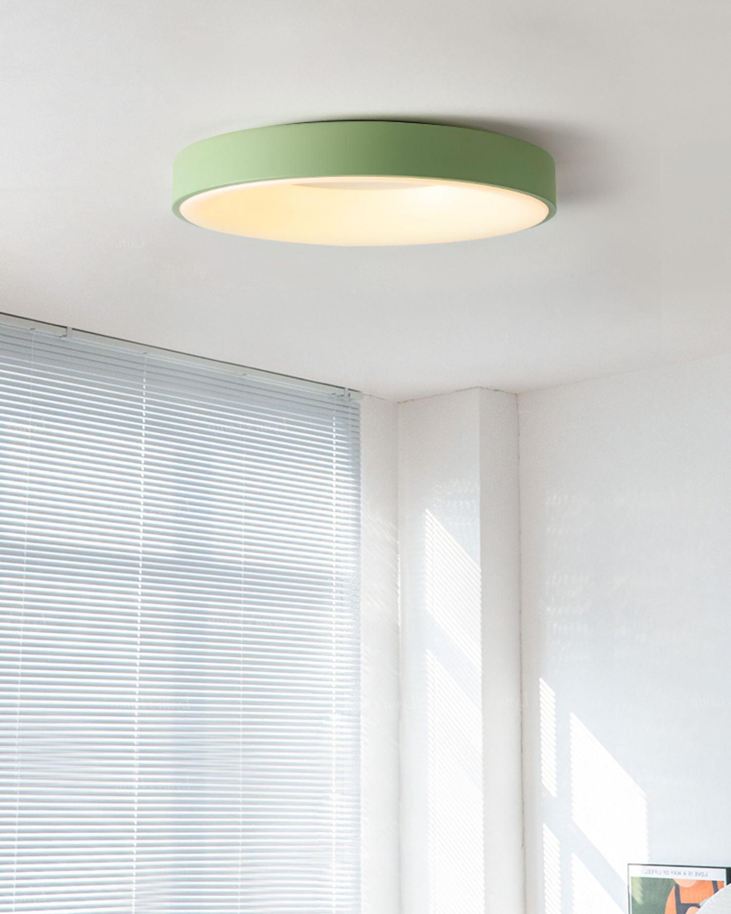 Solara Ceiling Light Iron Contemporary Green Shade - Letslighting