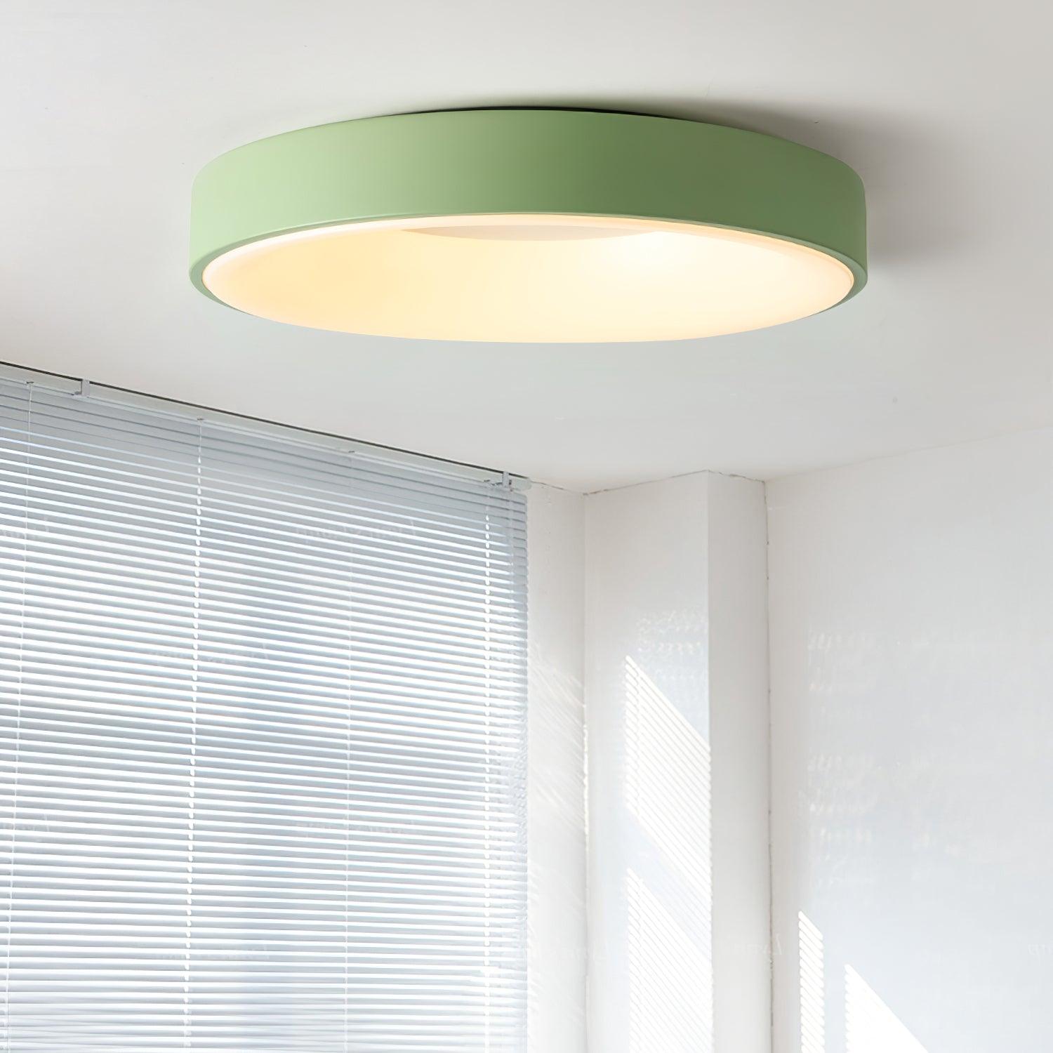 Solara Ceiling Light Iron Contemporary Green Shade - Letslighting