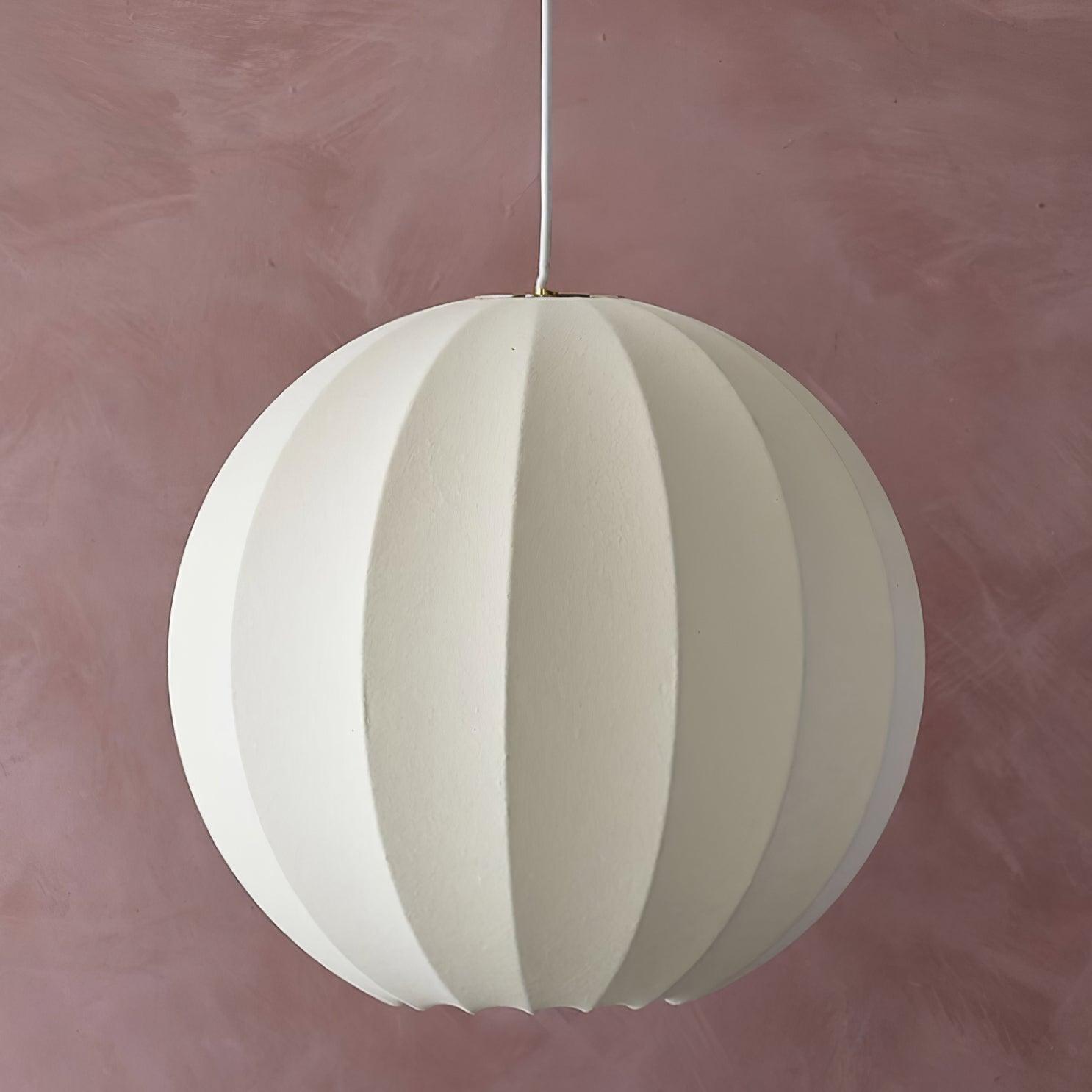 Pendant Light Silk Ribbed Globe Modern Minimalist Ambient Dining - Letslighting