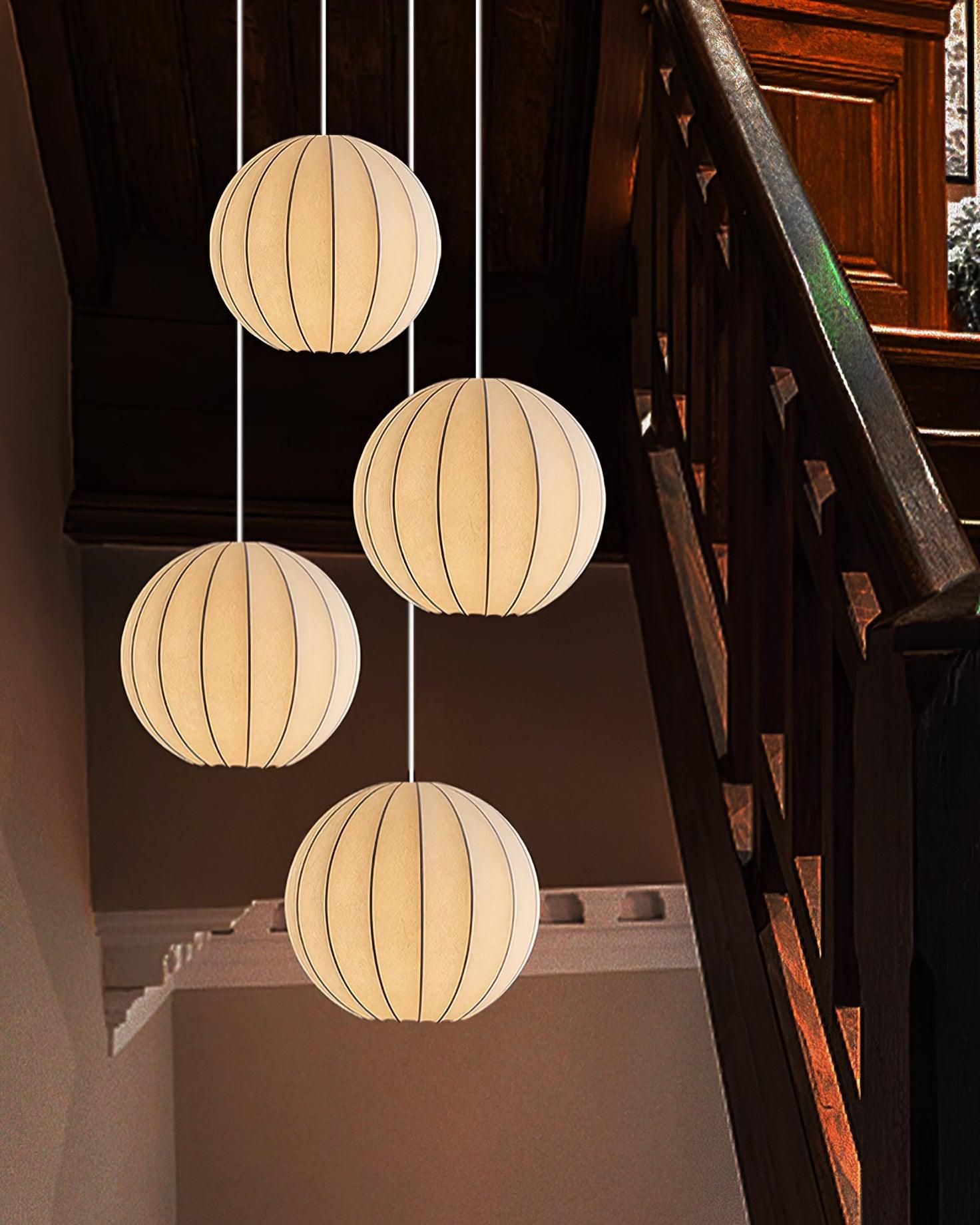 Pendant Light Silk Ribbed Globe Modern Minimalist Ambient Dining - Letslighting