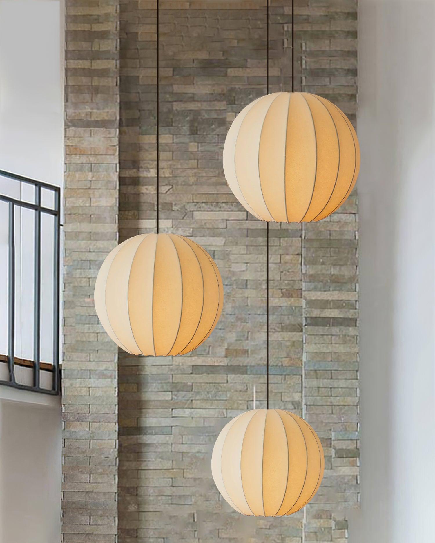 Pendant Light Silk Ribbed Globe Modern Minimalist Ambient Dining - Letslighting