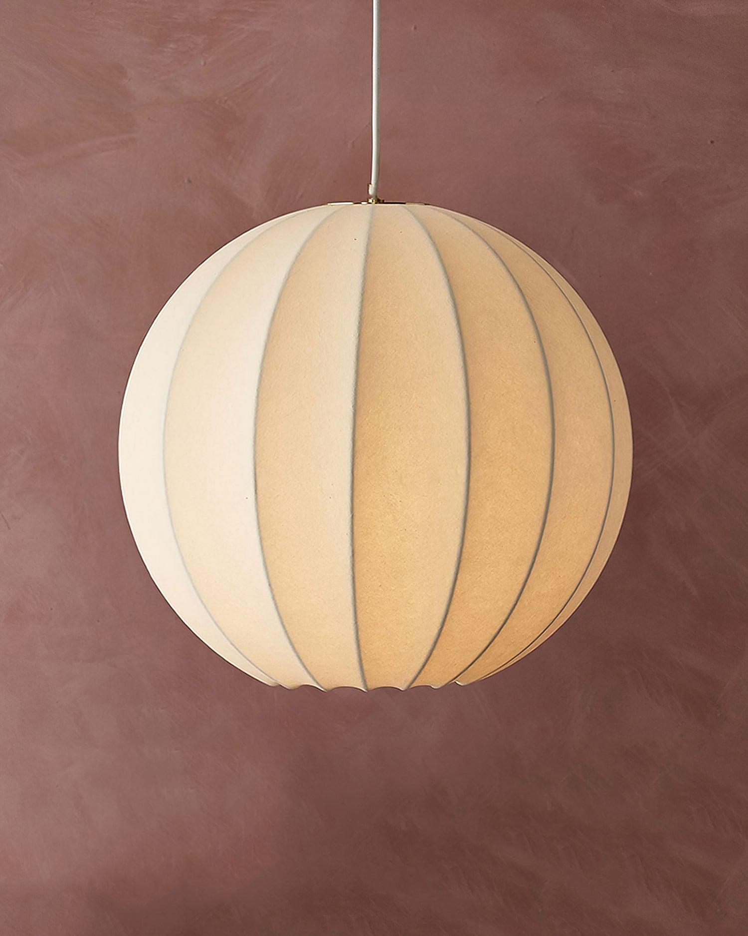 Pendant Light Silk Ribbed Globe Modern Minimalist Ambient Dining - Letslighting