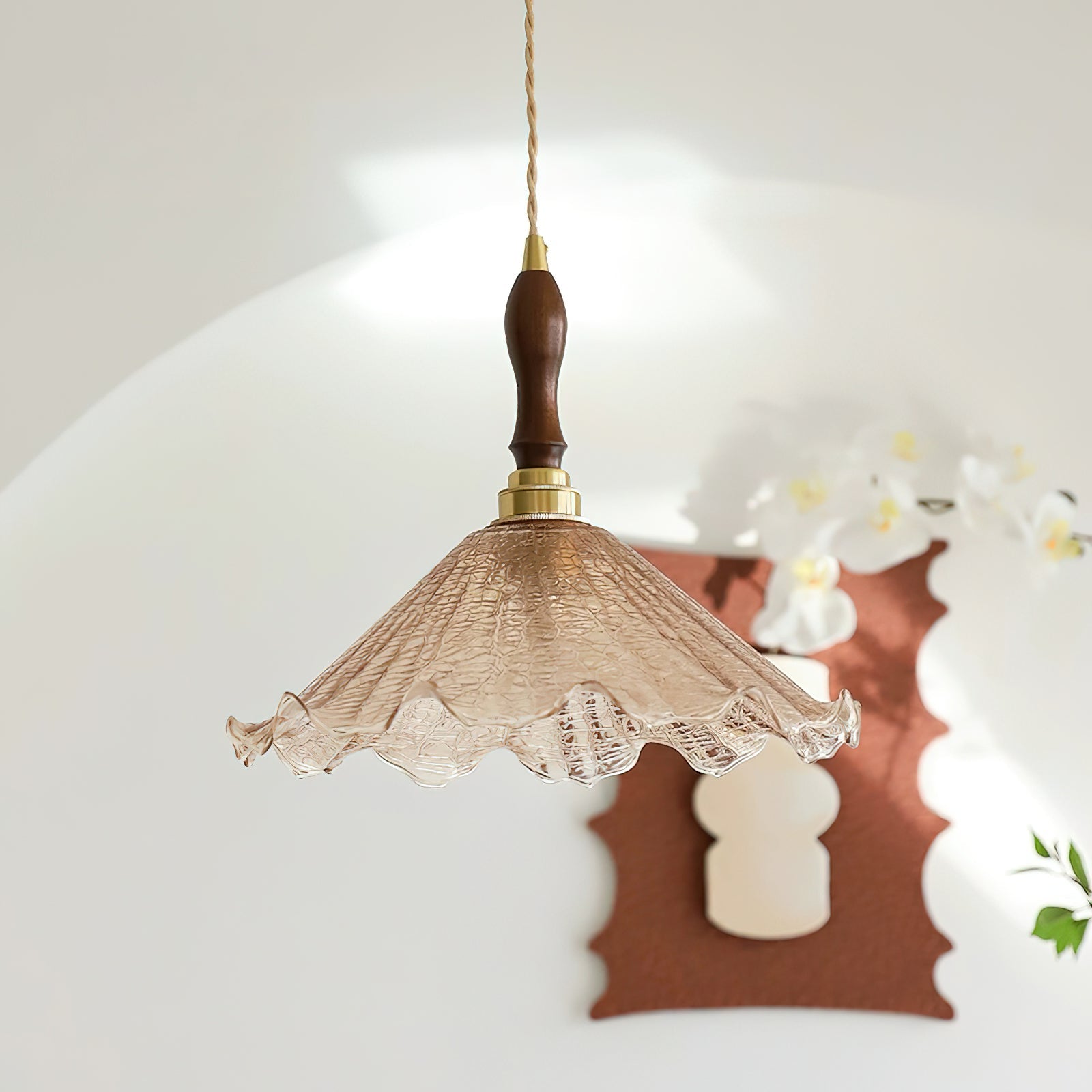 Kenyata Pendant Lamp Textured Glass Organic - Letslighting
