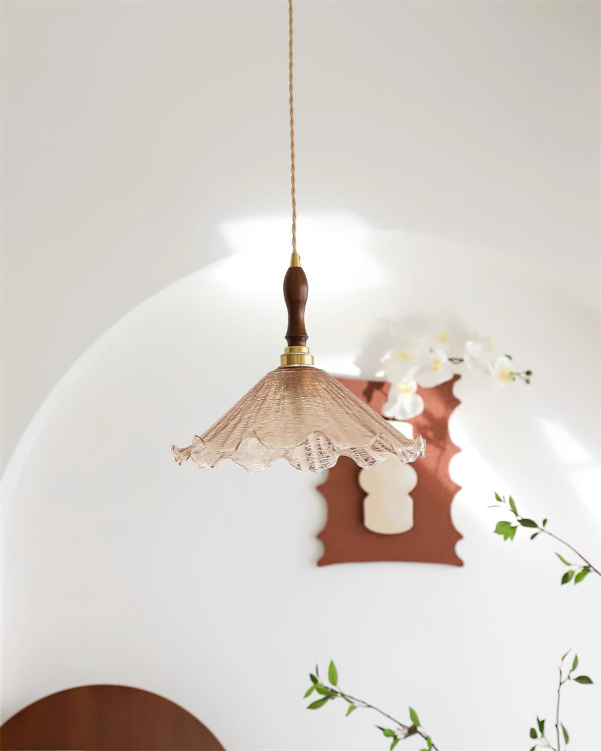 Kenyata Pendant Lamp Textured Glass Organic - Letslighting