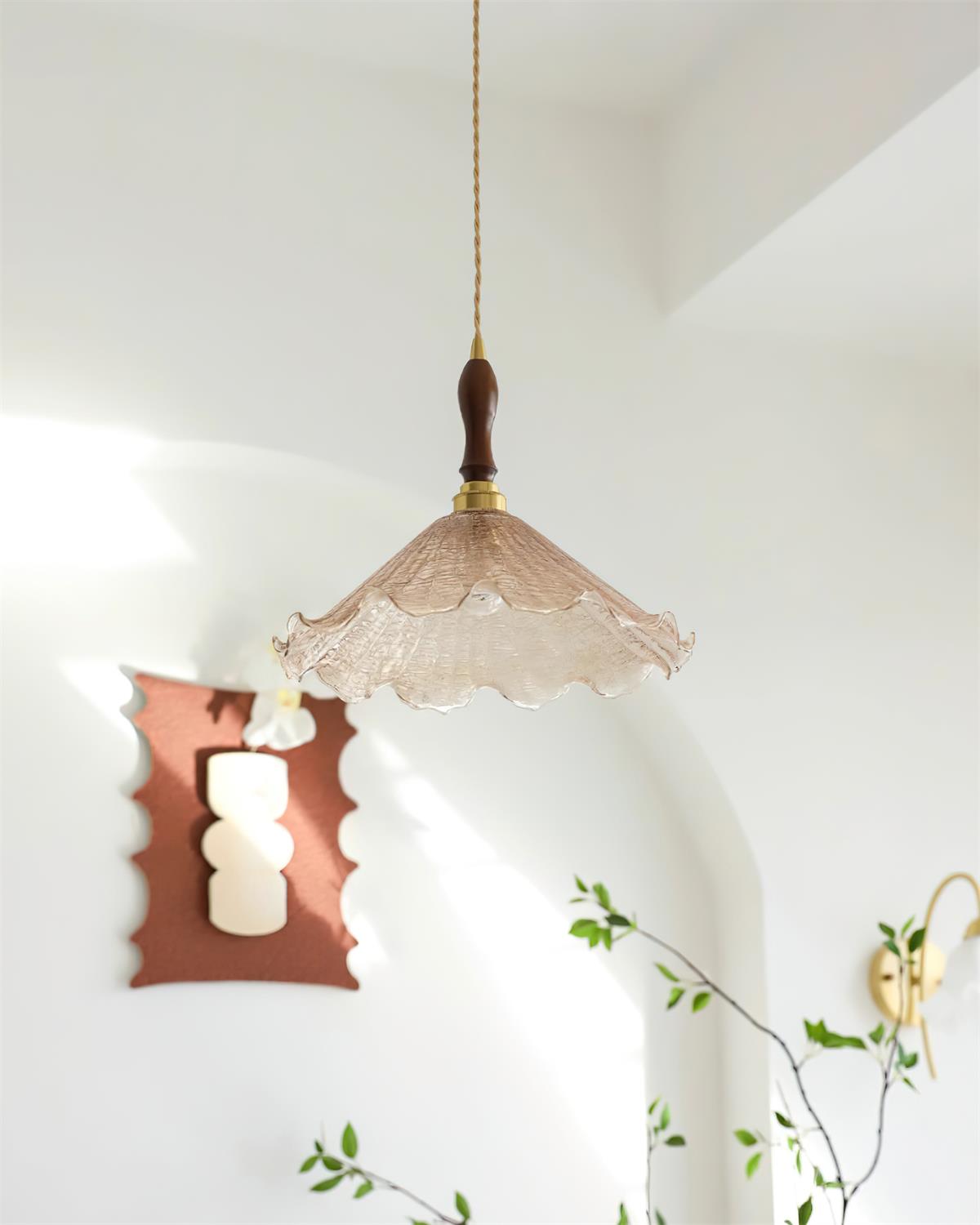 Kenyata Pendant Lamp Textured Glass Organic - Letslighting