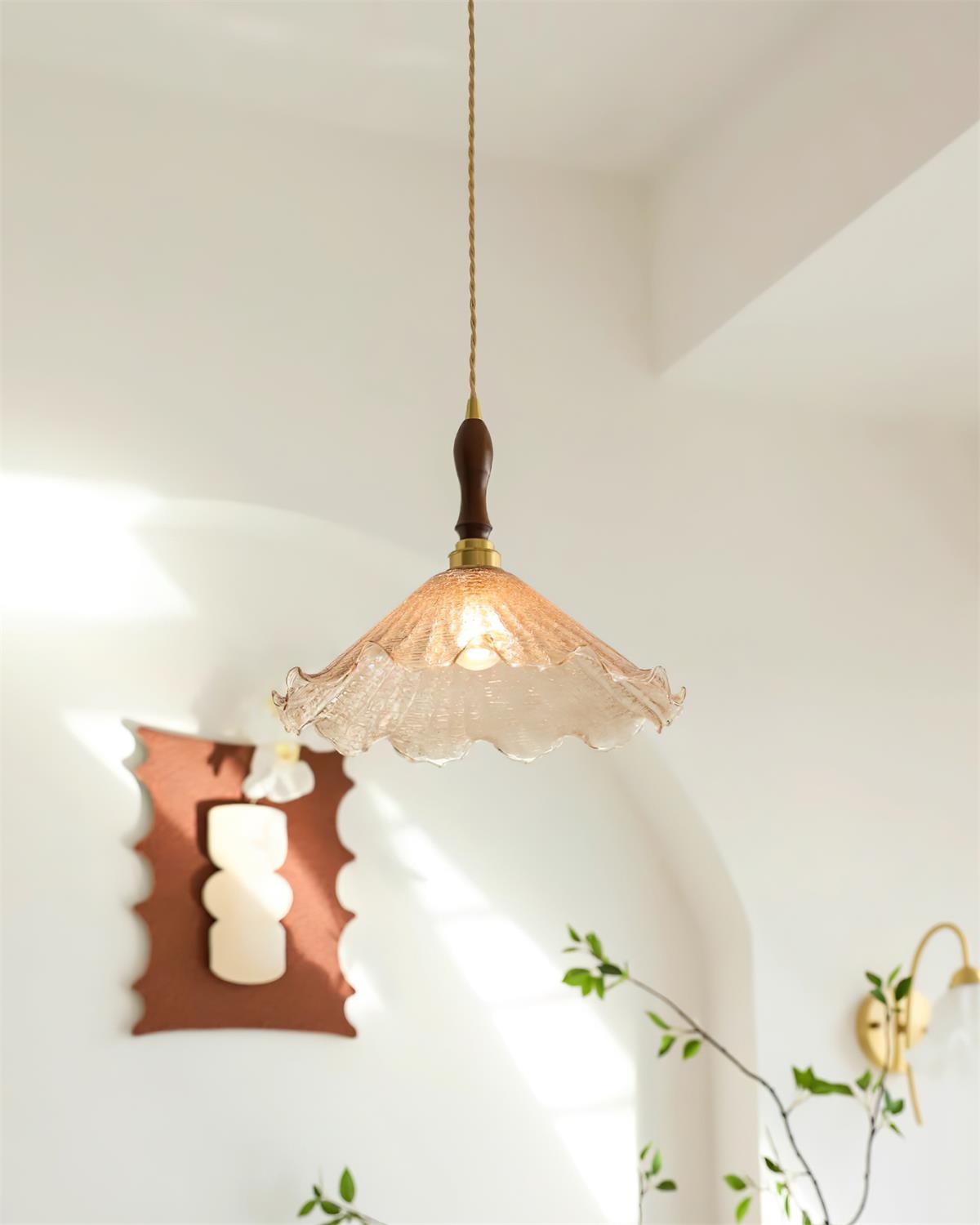 Kenyata Pendant Lamp Textured Glass Organic - Letslighting