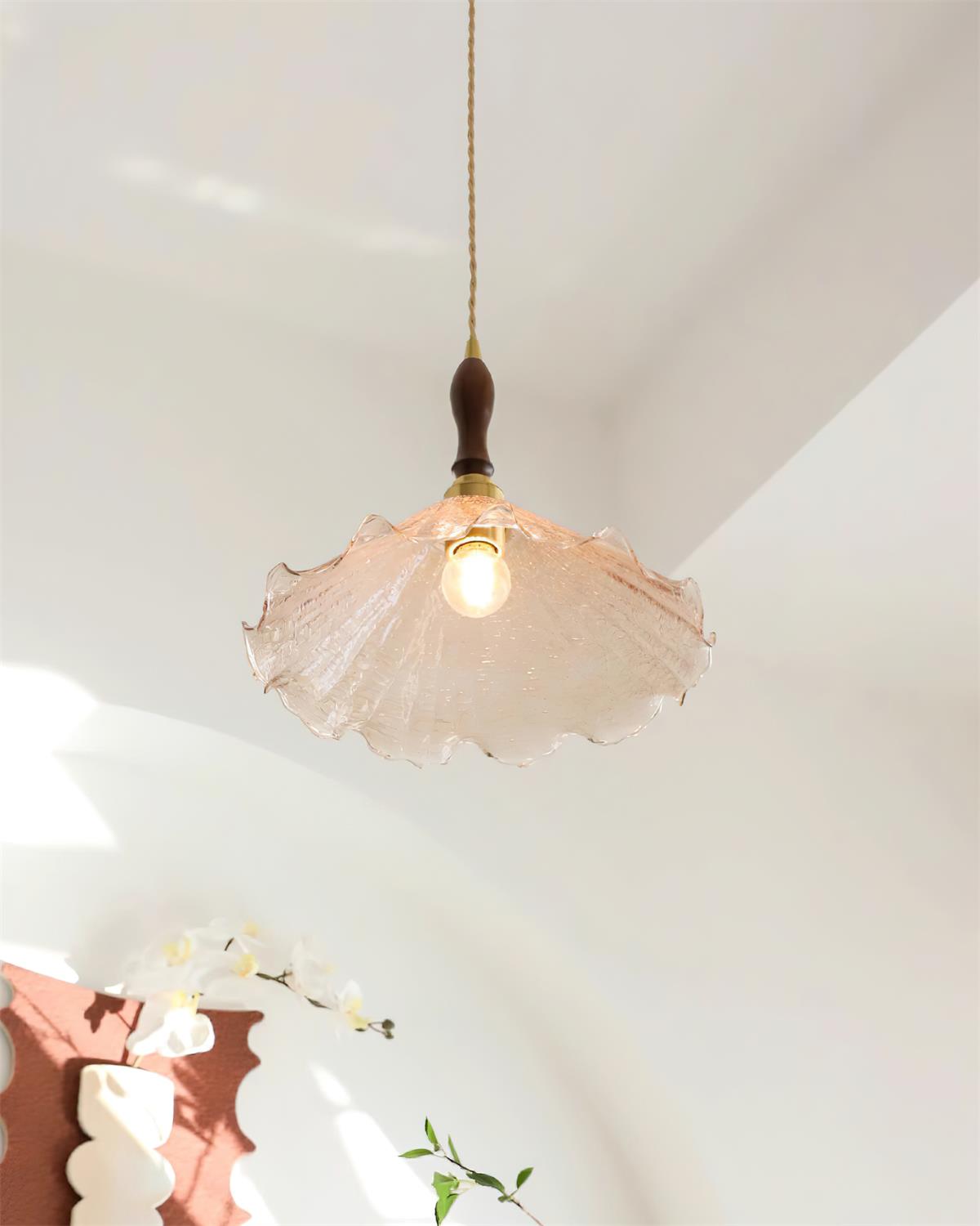 Kenyata Pendant Lamp Textured Glass Organic - Letslighting