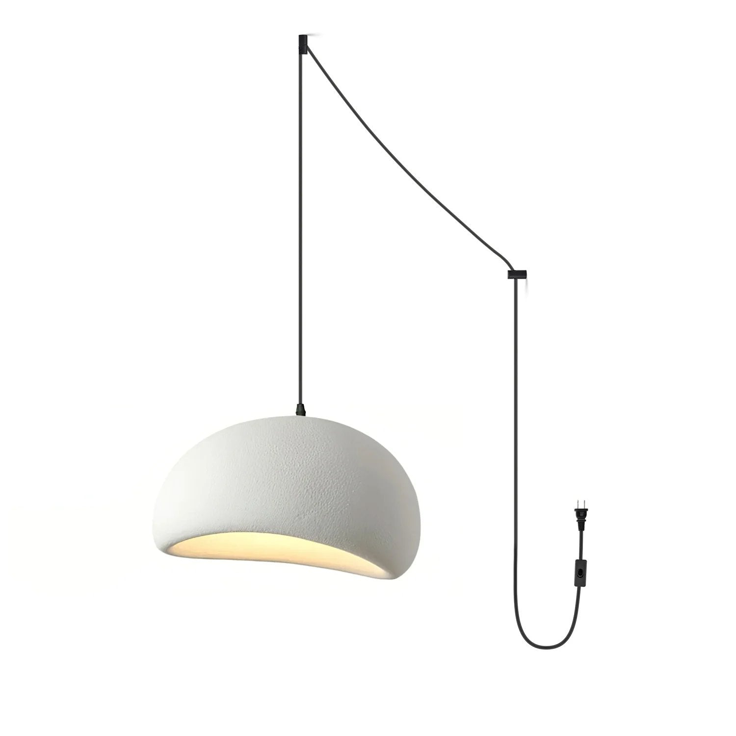 Solara Pendant Lamp Plaster Half Dome Plug In Wabi Sabi - Letslighting