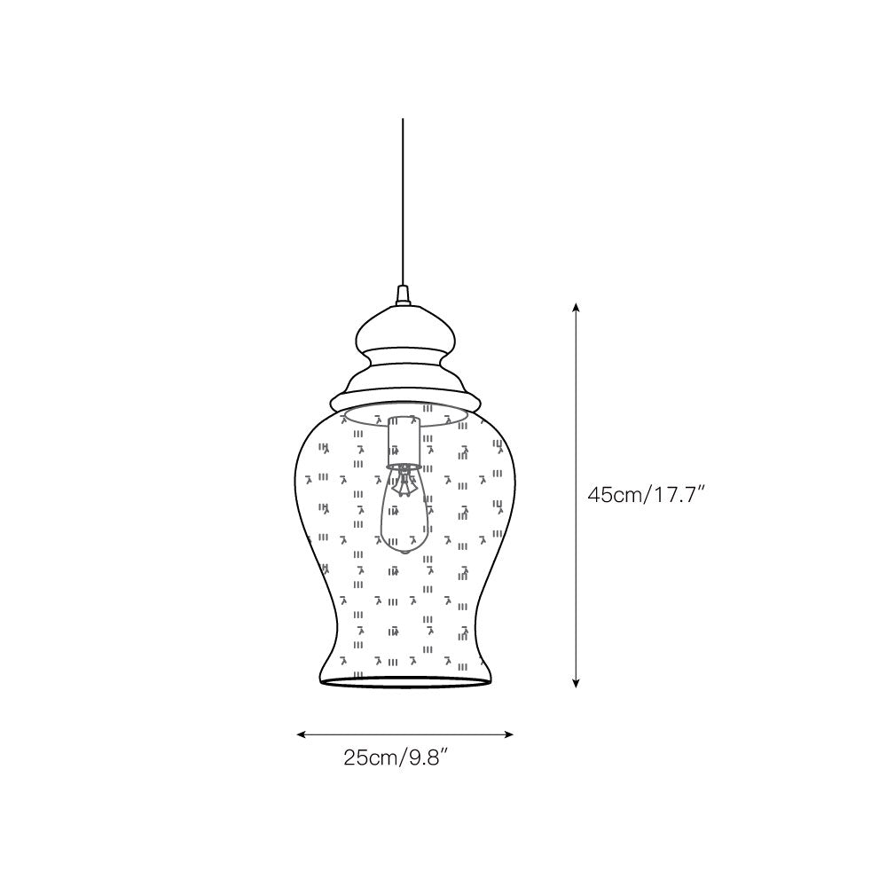 Ilvenel Vintage Industrial Wooden Glass Pendant Lamp - Letslighting