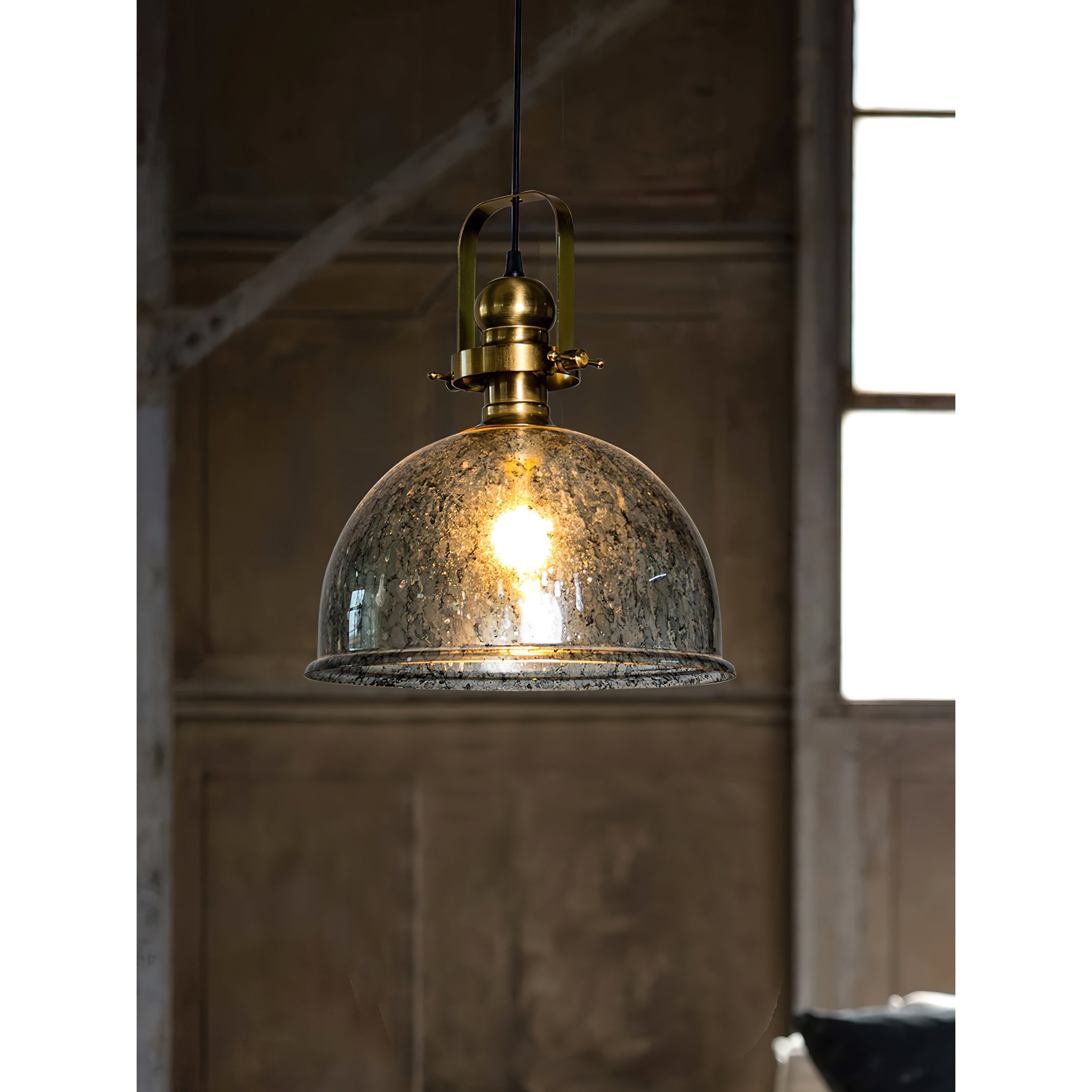 Ilvenel Vintage Industrial Wooden Glass Pendant Lamp - Letslighting