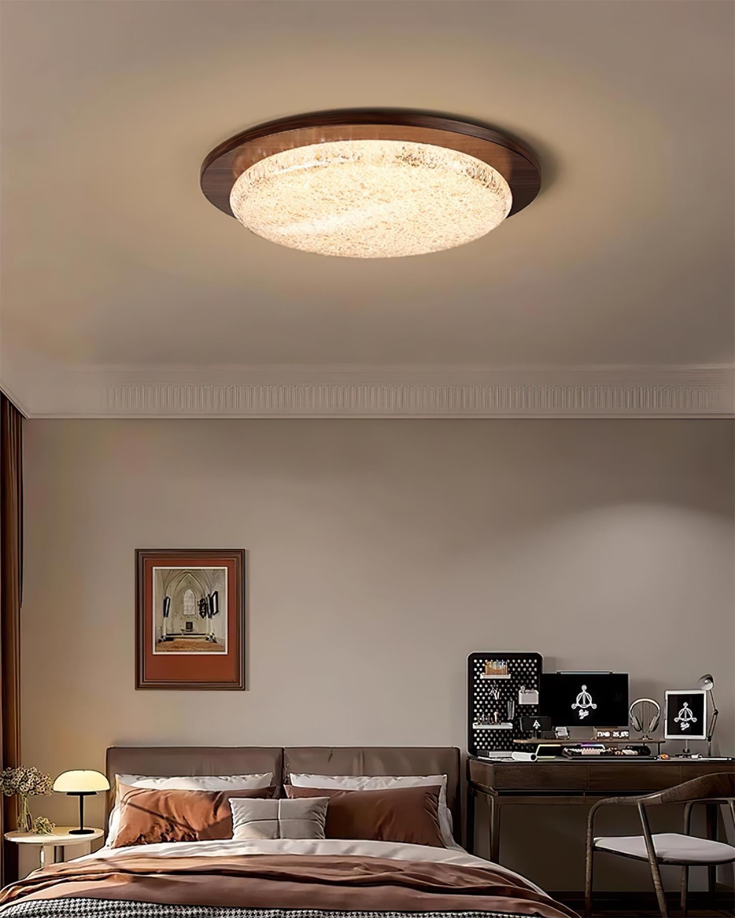 Kidson Ceiling Lamp Resin Textured Wooden-Tone LED - Letslighting