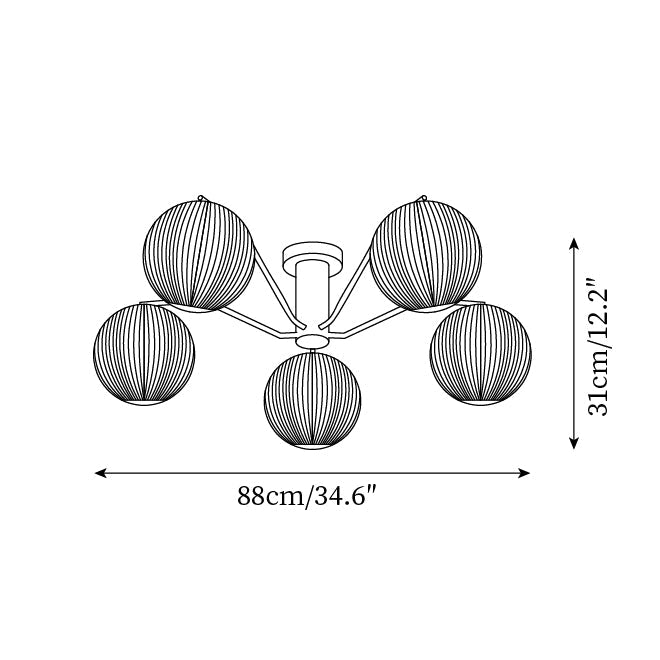 Ceiling Light LED/Incandescent Globe Flush Mount for Living Room - Letslighting