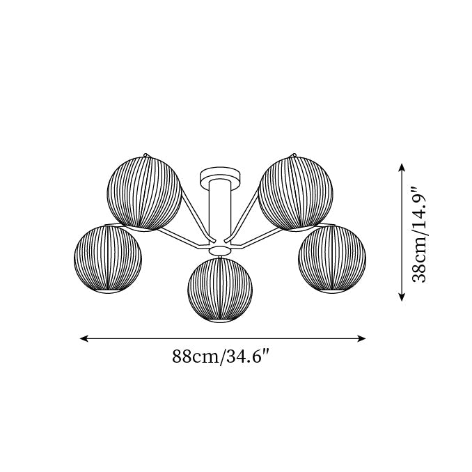 Ceiling Light LED/Incandescent Globe Flush Mount for Living Room - Letslighting