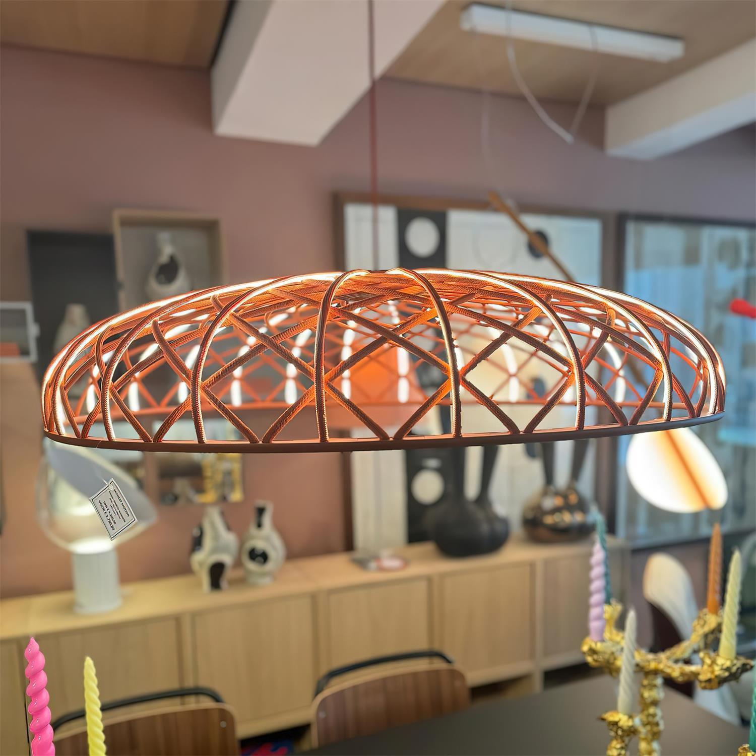 Fiona Pendant Lamp Reticulated Woven Shade Modern - Letslighting