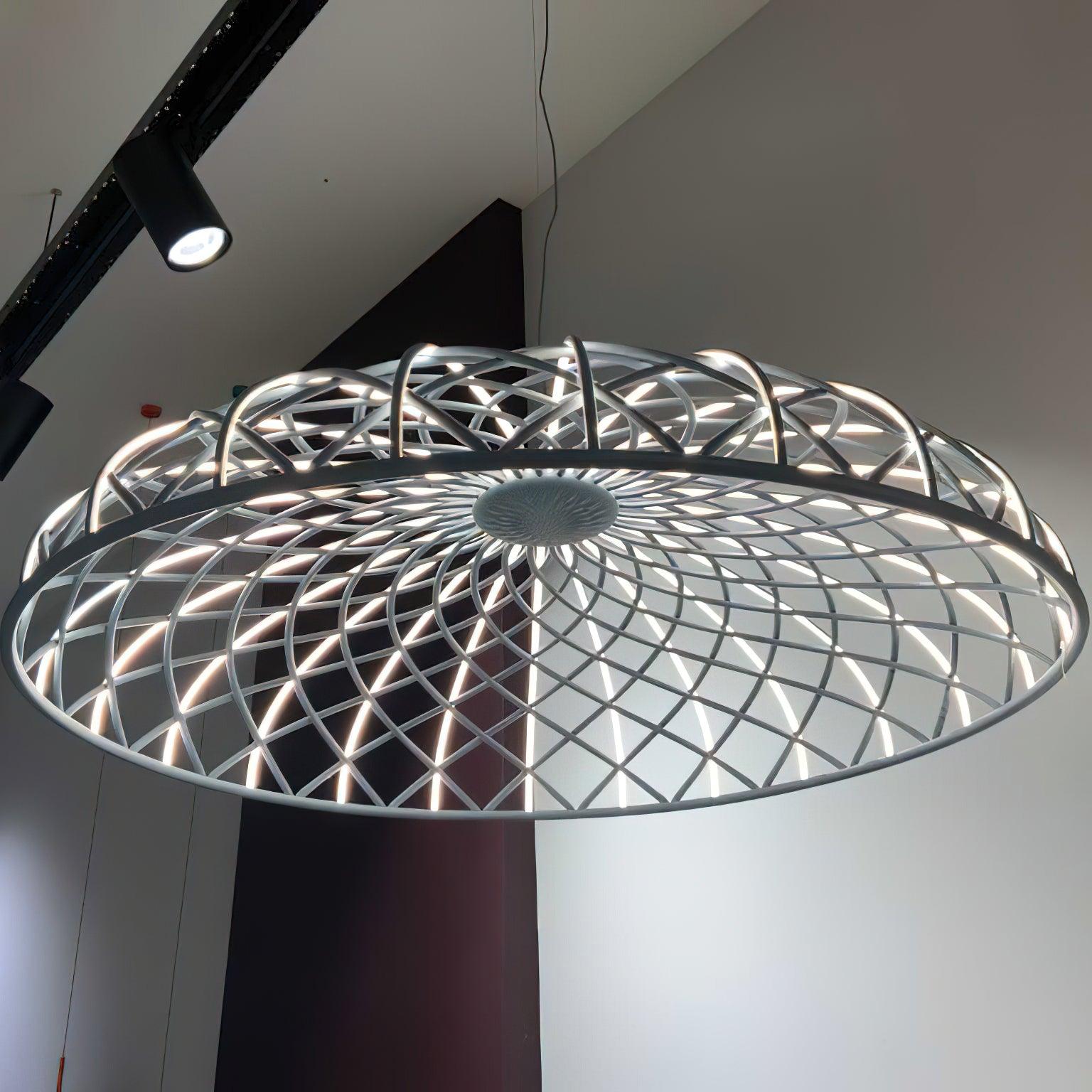 Fiona Pendant Lamp Reticulated Woven Shade Modern - Letslighting