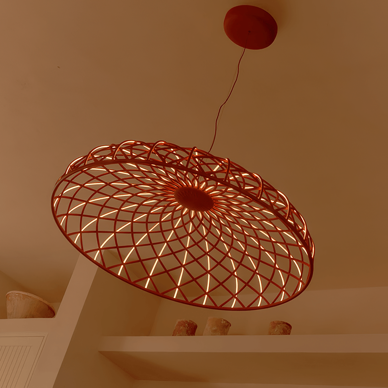 Fiona Pendant Lamp Reticulated Woven Shade Modern - Letslighting