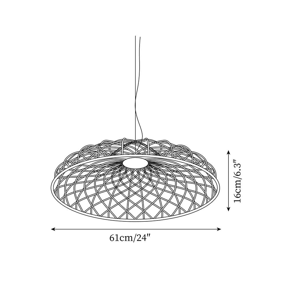 Fiona Pendant Lamp Reticulated Woven Shade Modern - Letslighting