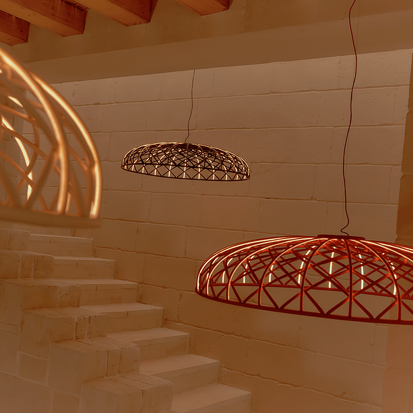Fiona Pendant Lamp Reticulated Woven Shade Modern - Letslighting