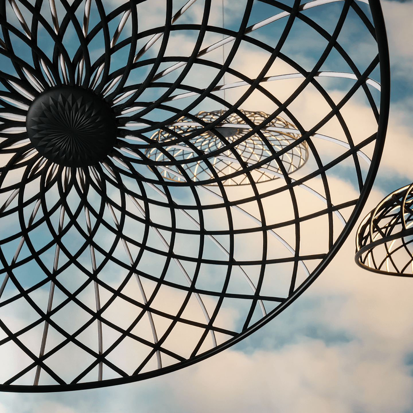 Fiona Pendant Lamp Reticulated Woven Shade Modern - Letslighting