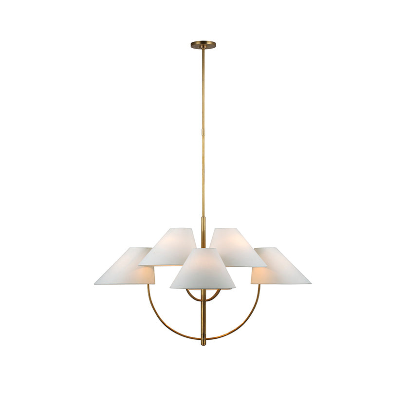 Armira Vintage Industrial Brass Fabric Chandelier - Letslighting