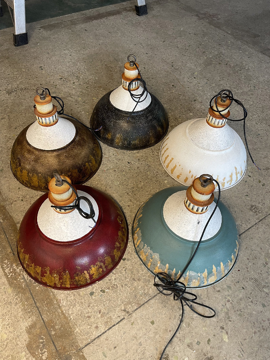 Avynor Vintage Industrial Blue Pendant Lamp - Letslighting