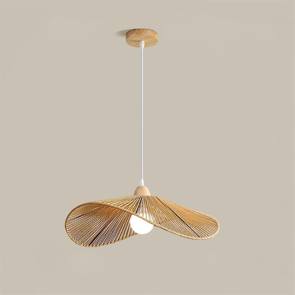 Pendant Lamp Woven Hemp Shade Sculptural Natural Modern - Letslighting