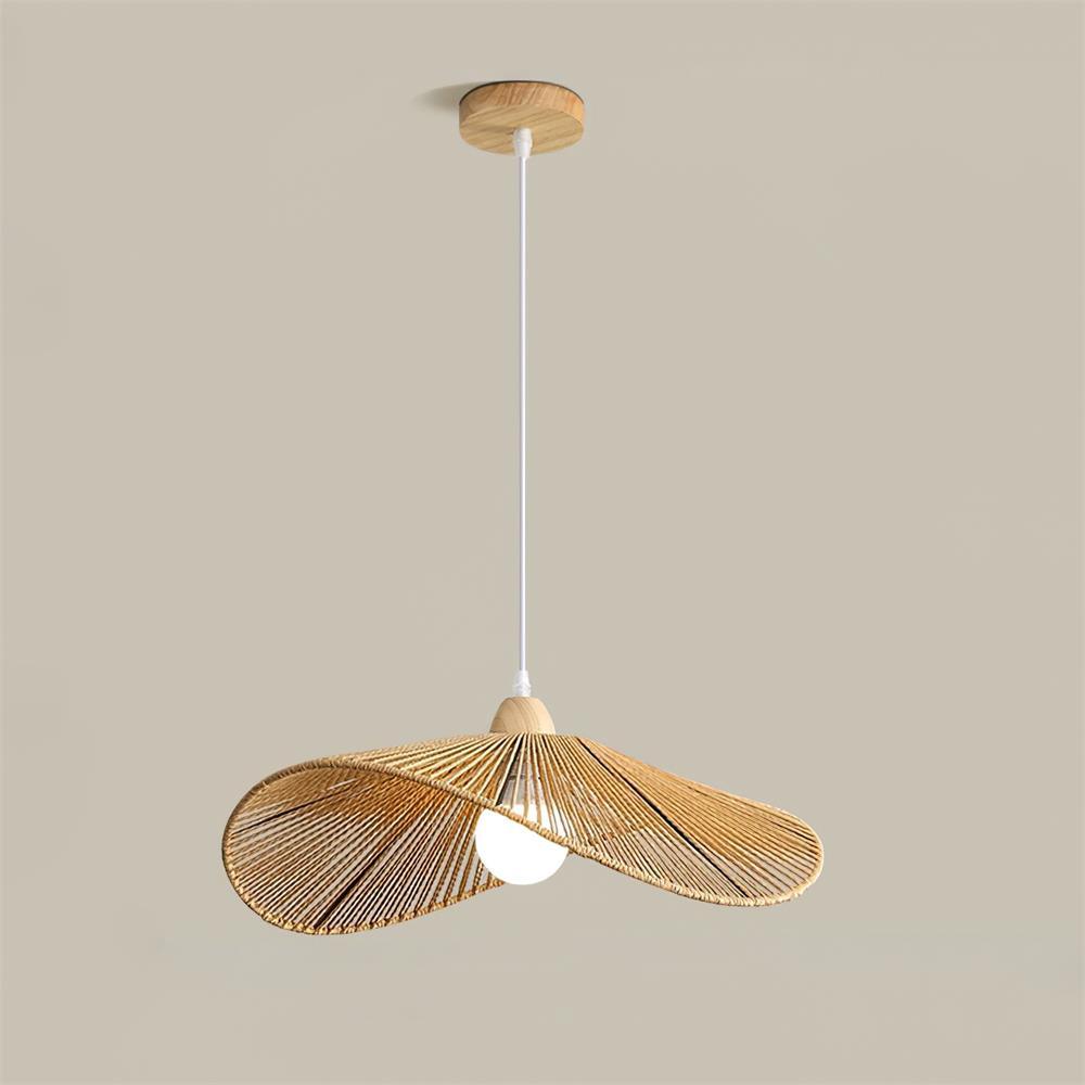 Pendant Lamp Woven Hemp Shade Sculptural Natural Modern - Letslighting