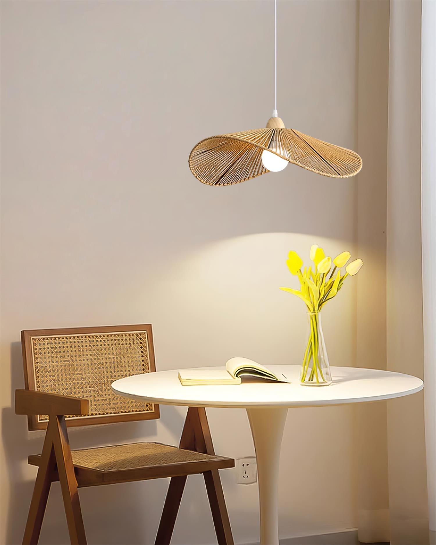 Pendant Lamp Woven Hemp Shade Sculptural Natural Modern - Letslighting