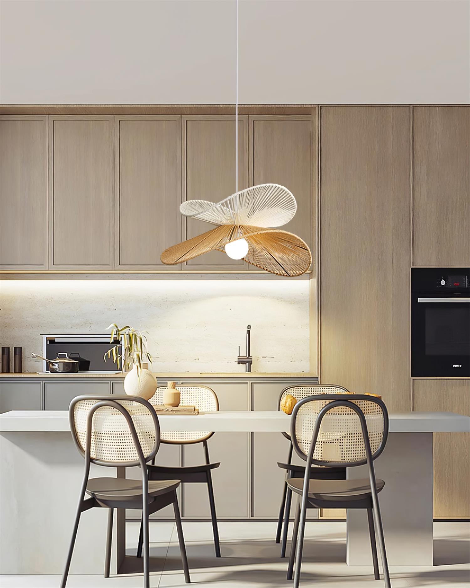 Pendant Lamp Woven Hemp Shade Sculptural Natural Modern - Letslighting