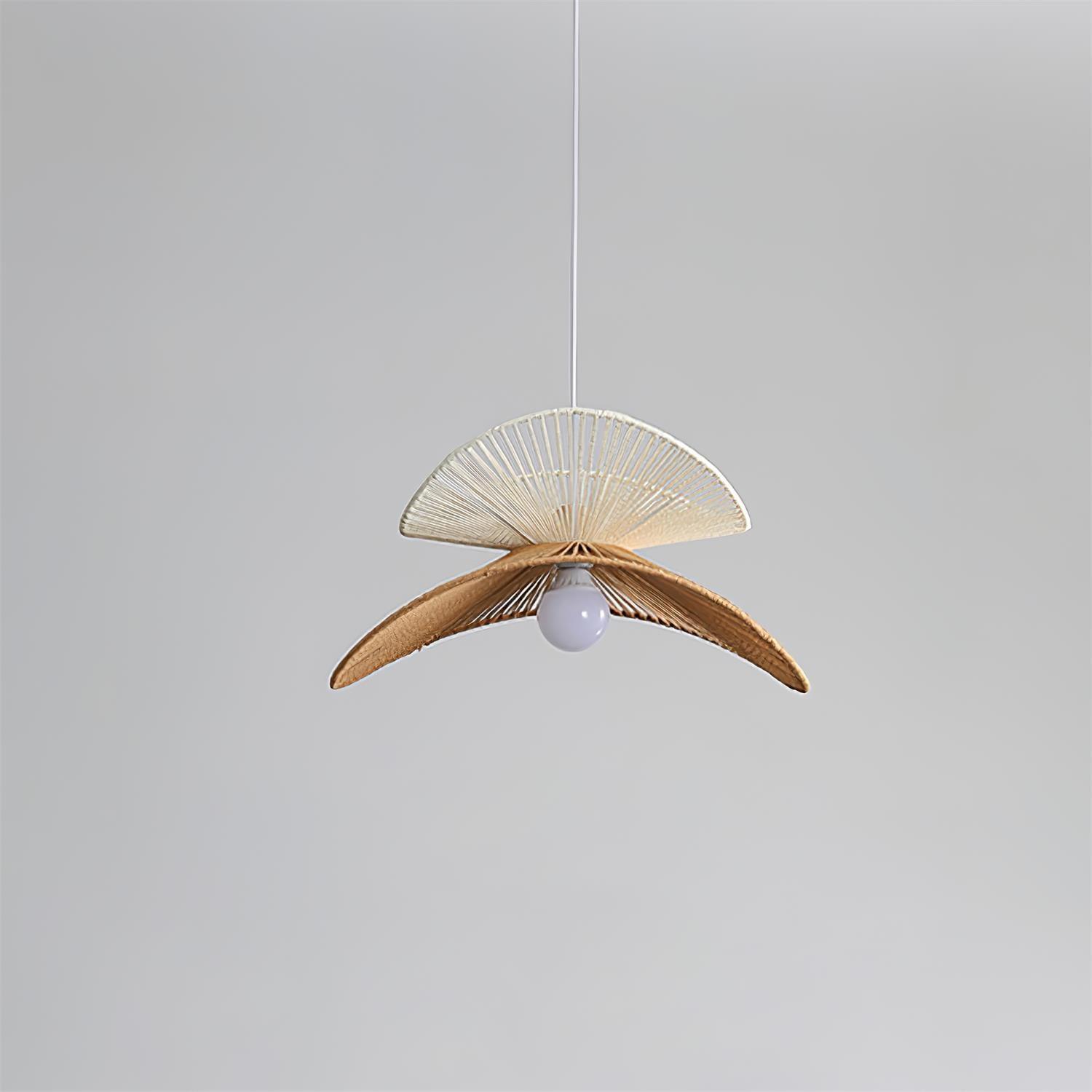 Pendant Lamp Woven Hemp Shade Sculptural Natural Modern - Letslighting