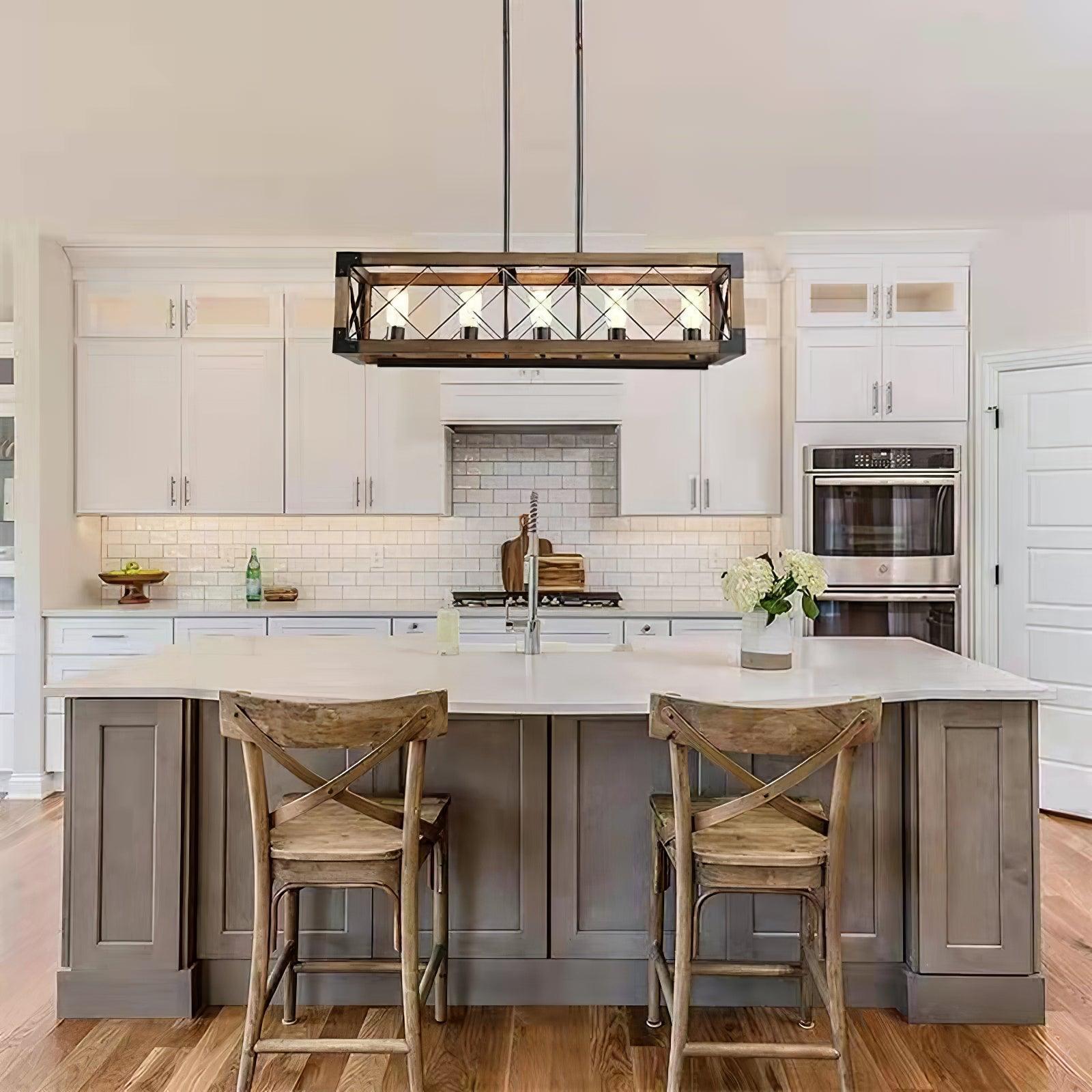 Grid Kitchen Island Rectangle Chandelier - Letslighting