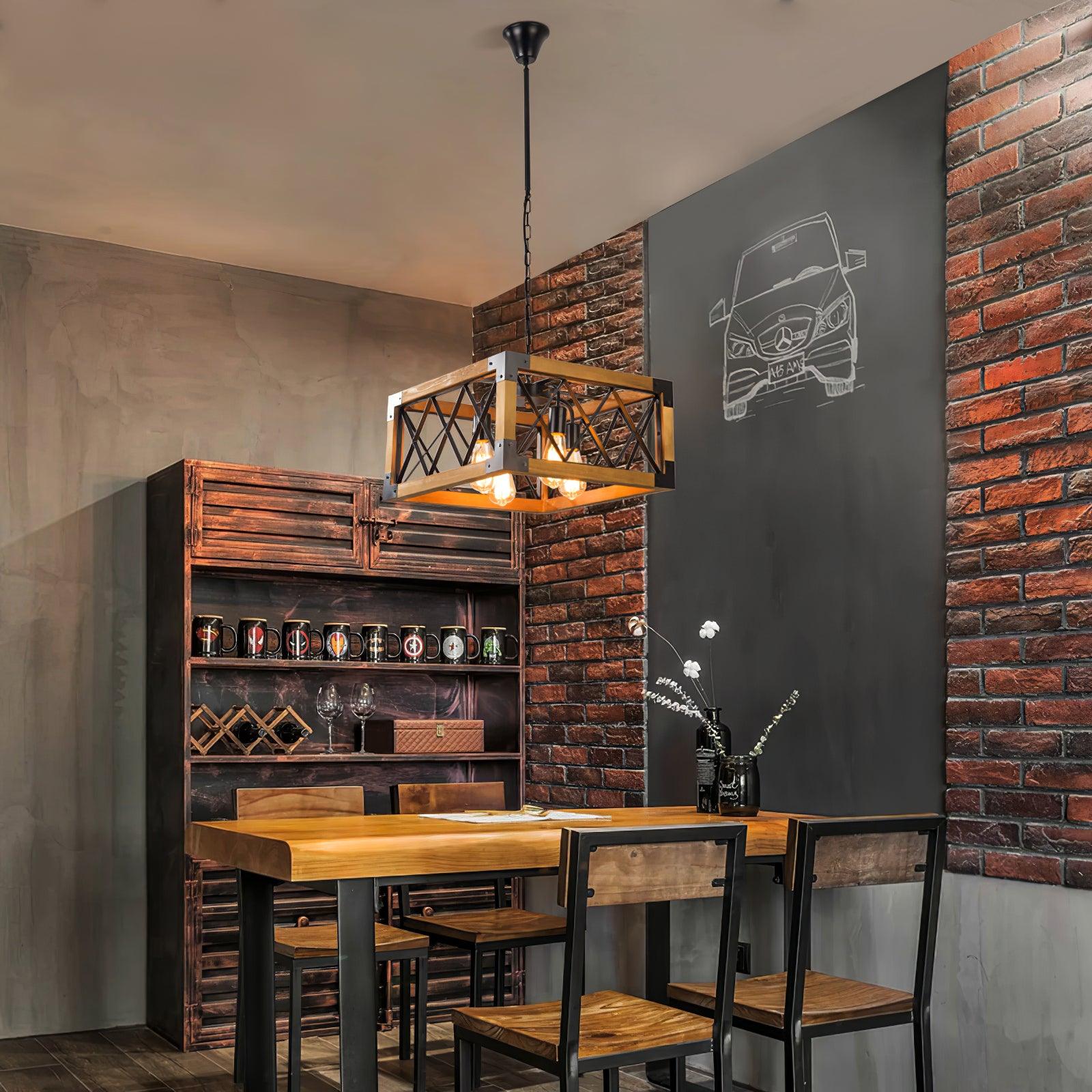 Grid Kitchen Island Rectangle Chandelier - Letslighting