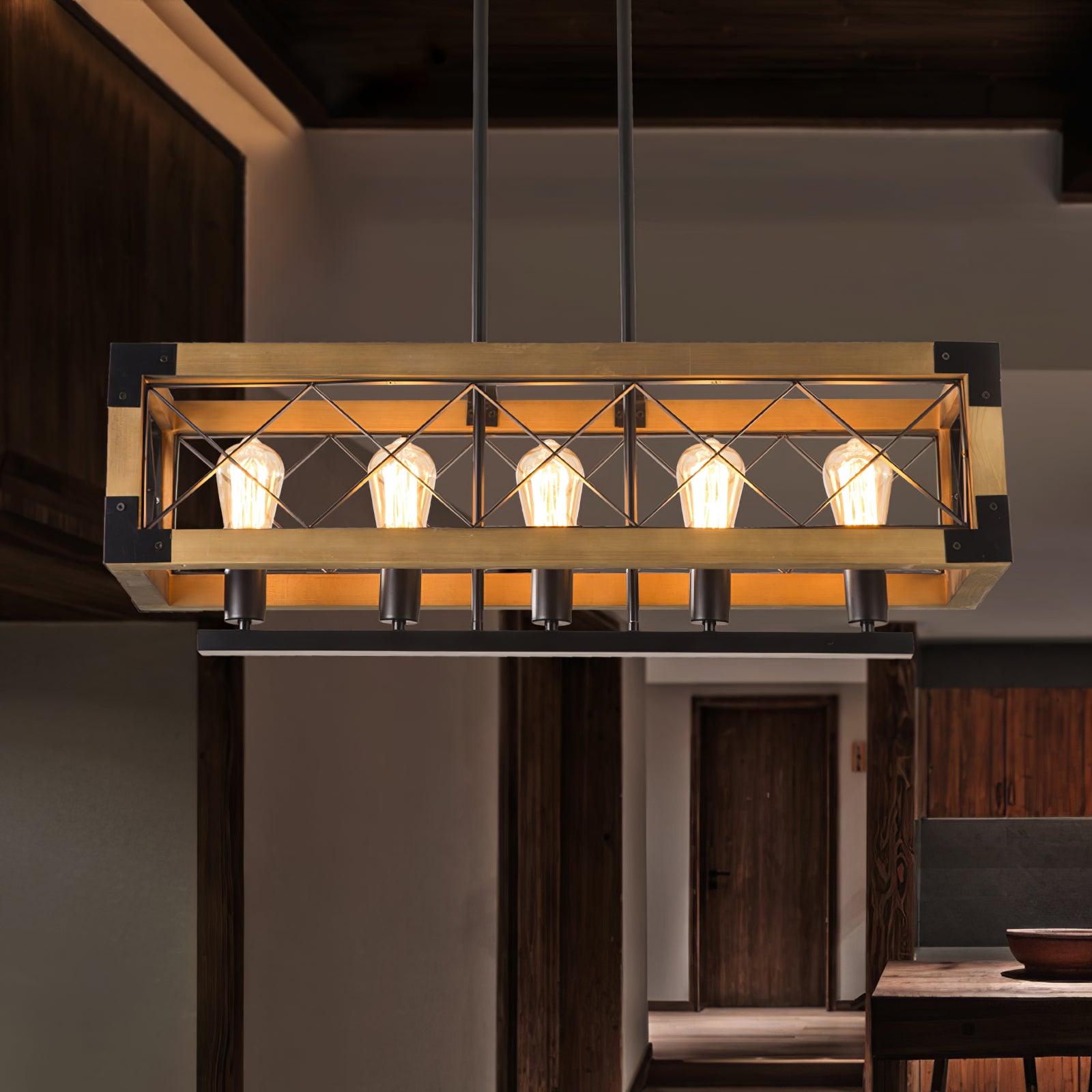 Grid Kitchen Island Rectangle Chandelier - Letslighting