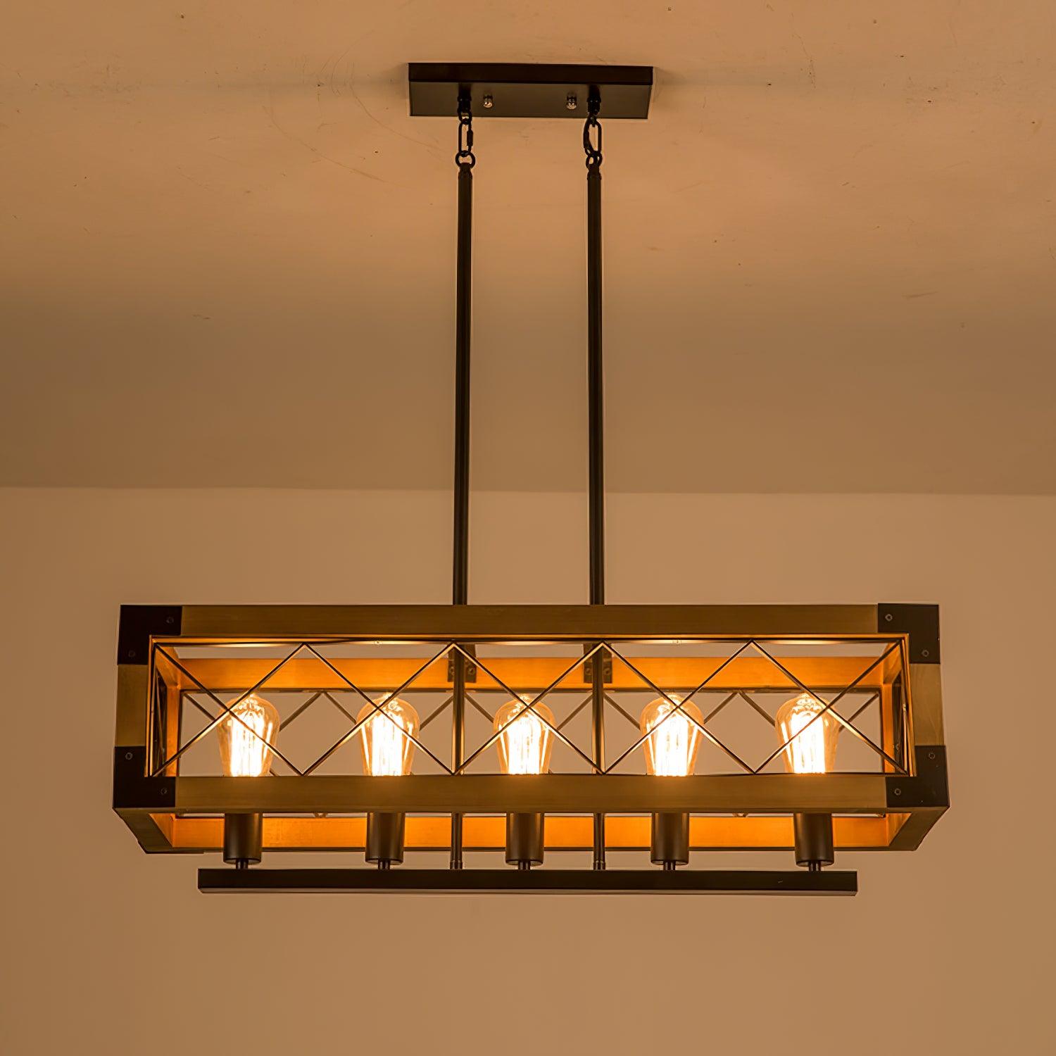 Grid Kitchen Island Rectangle Chandelier - Letslighting