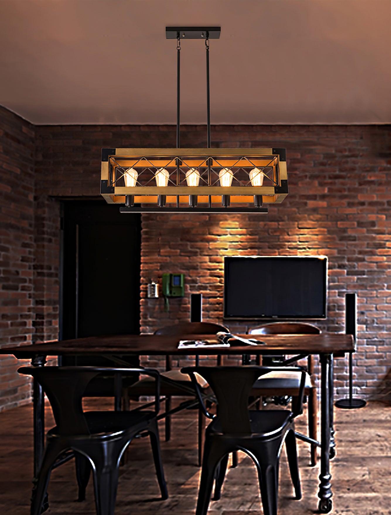 Grid Kitchen Island Rectangle Chandelier - Letslighting