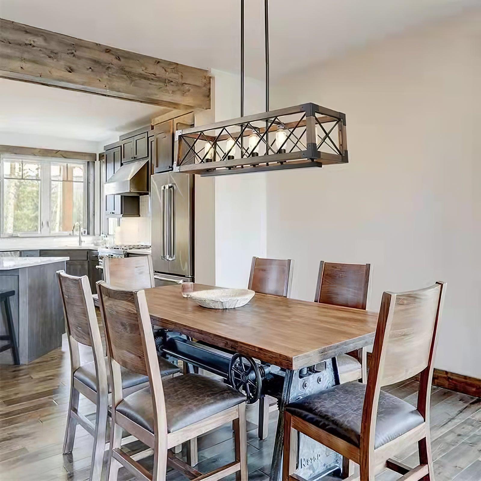 Grid Kitchen Island Rectangle Chandelier - Letslighting