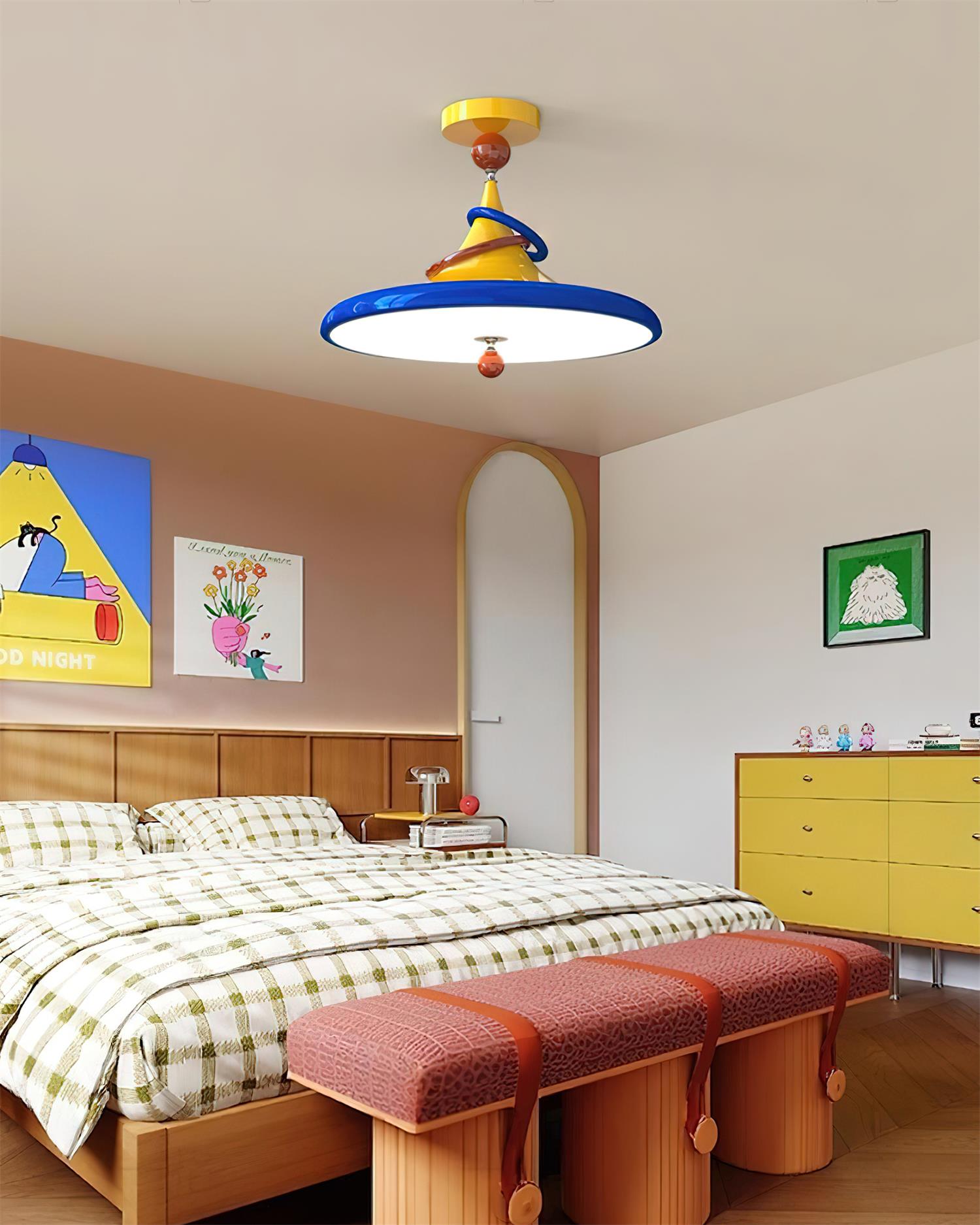 Kivra Retro-Futuristic Cone Ceiling Lamp - Letslighting