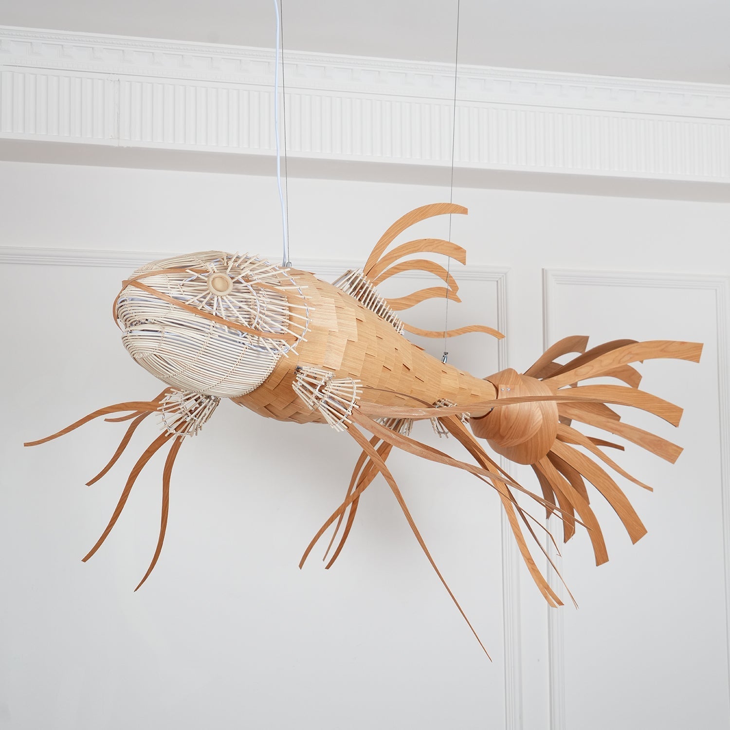 Lustra Chandelier Wooden Fish Handmade - Letslighting