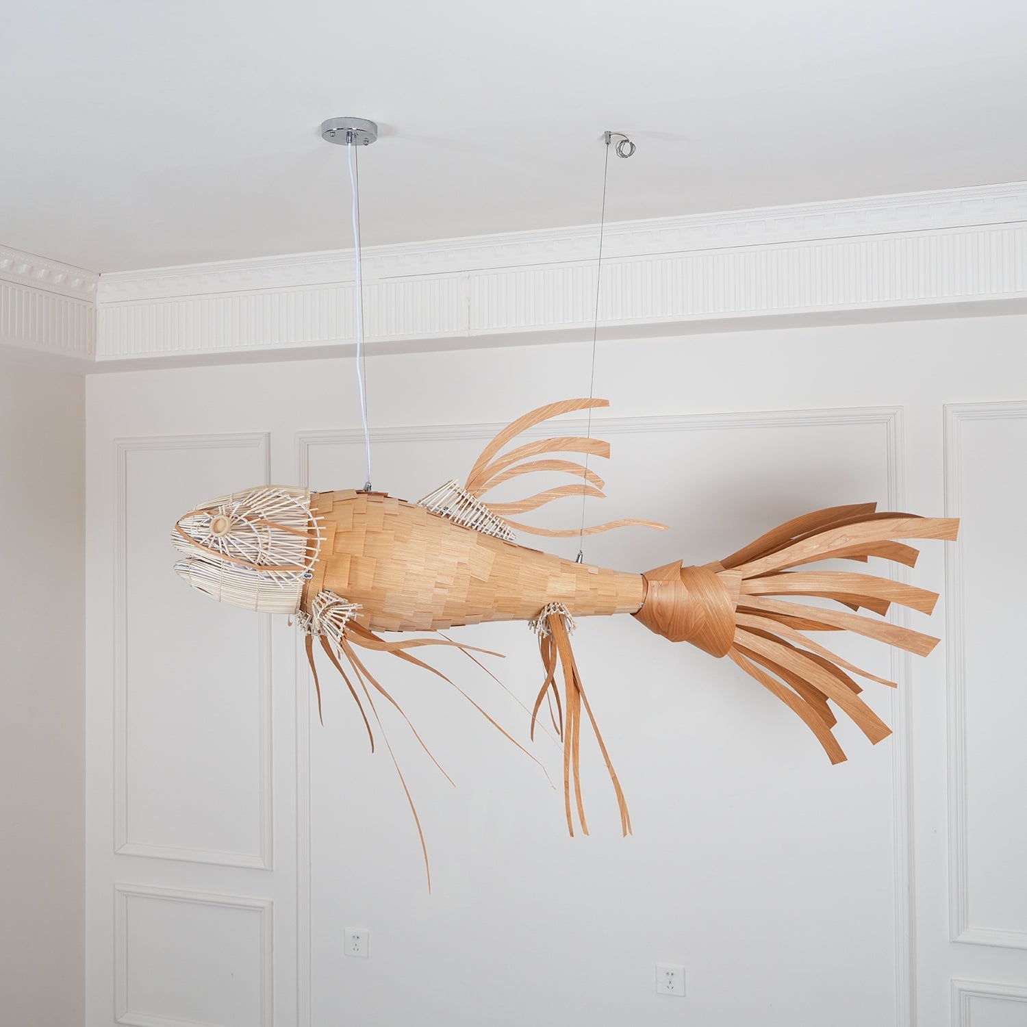 Lustra Chandelier Wooden Fish Handmade - Letslighting