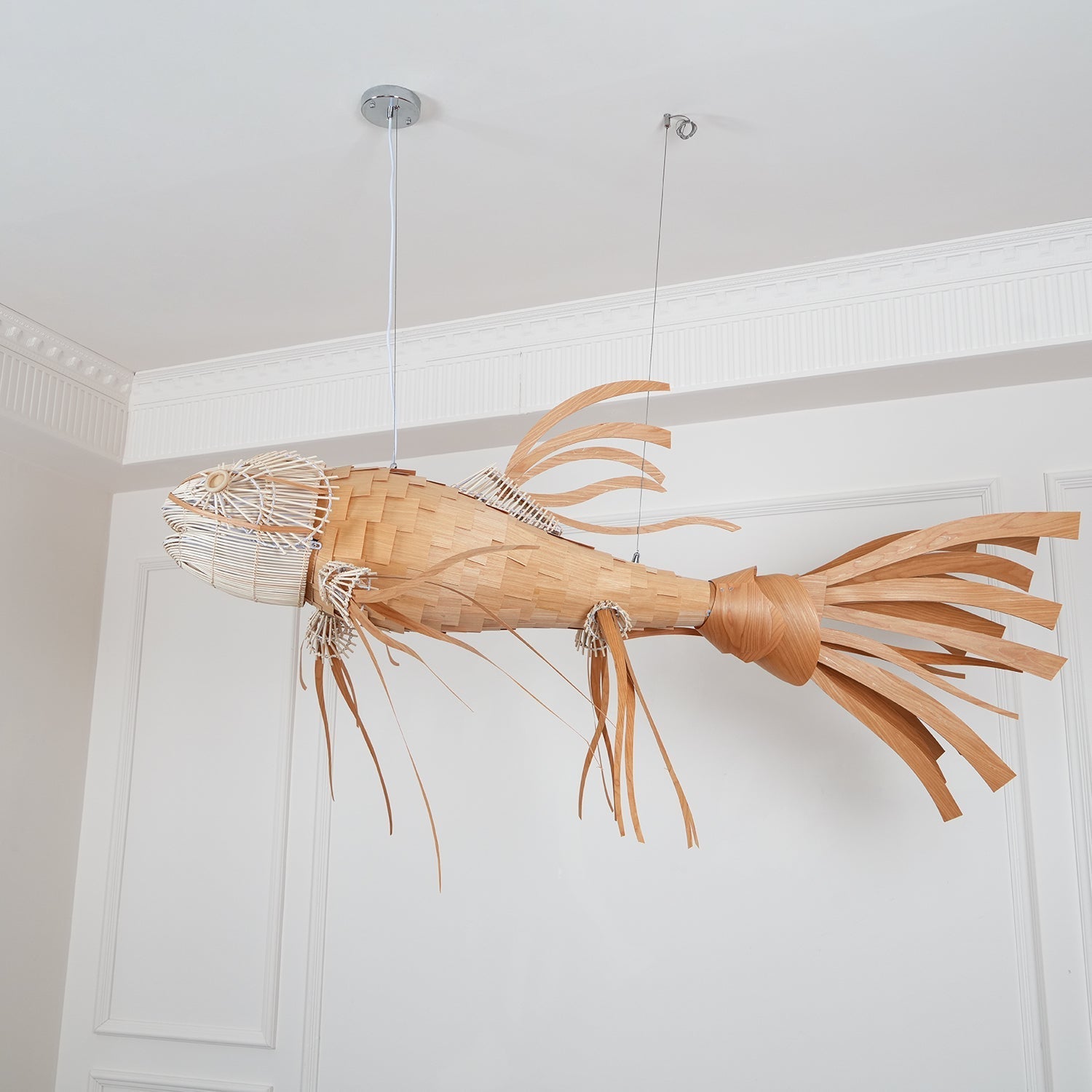 Lustra Chandelier Wooden Fish Handmade - Letslighting